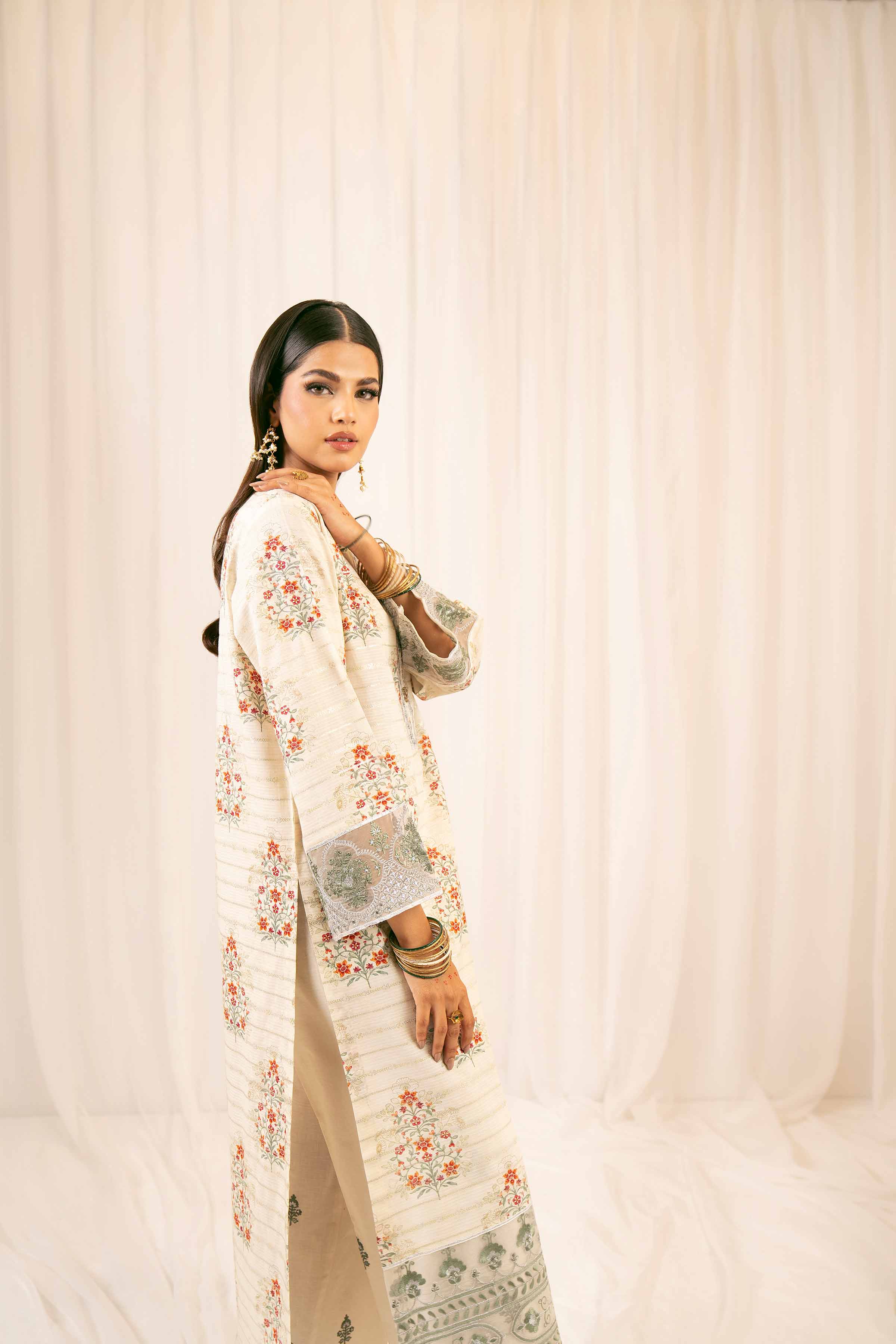 2 Piece - Printed Embroidered Suit - PFE25-24