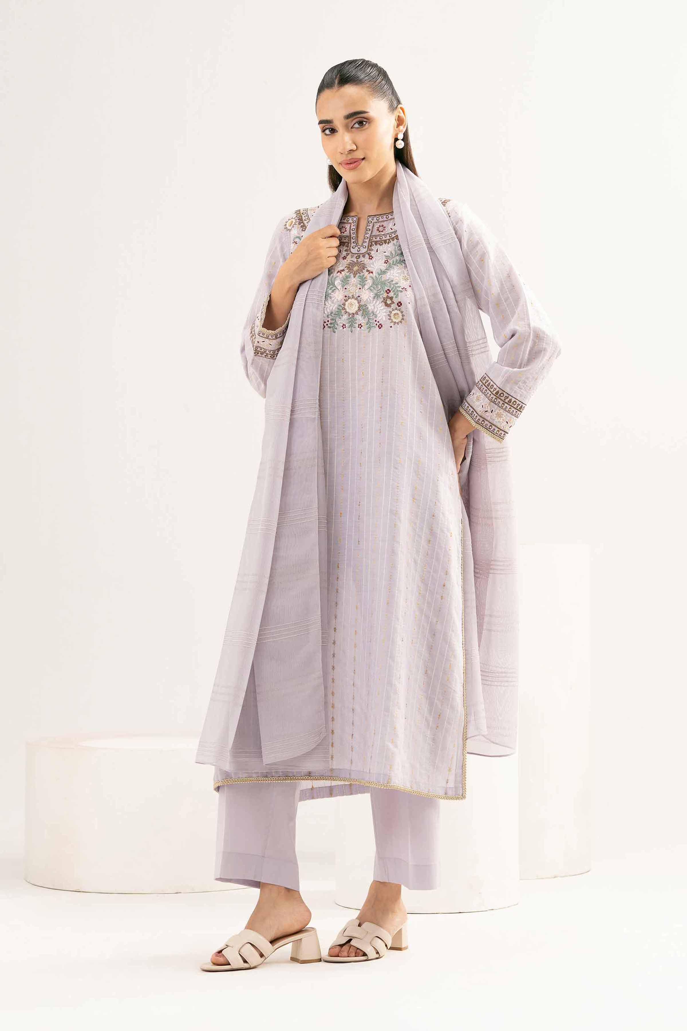 3 Piece - Embroidered Suit - PE25-242