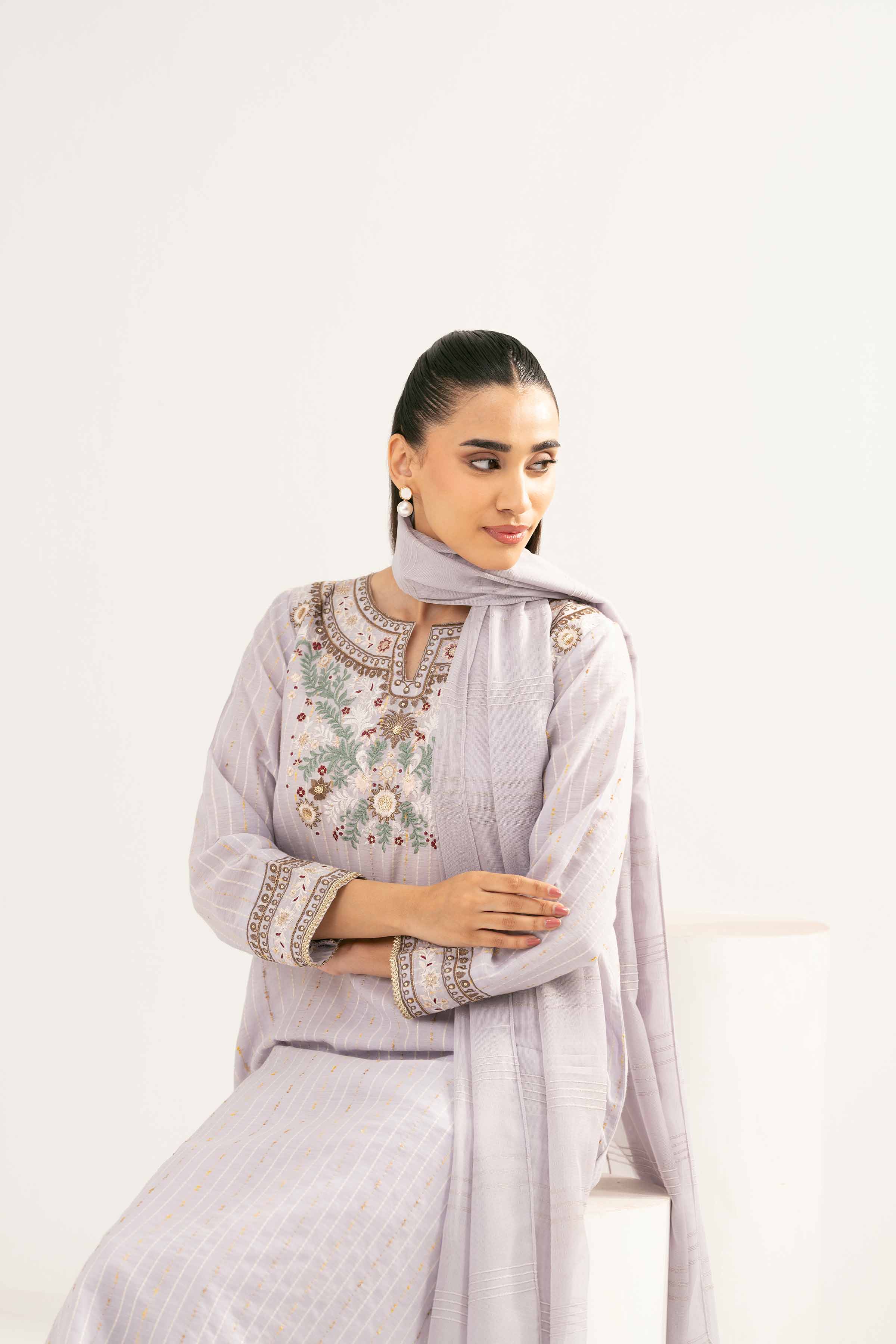 3 Piece - Embroidered Suit - PE25-242