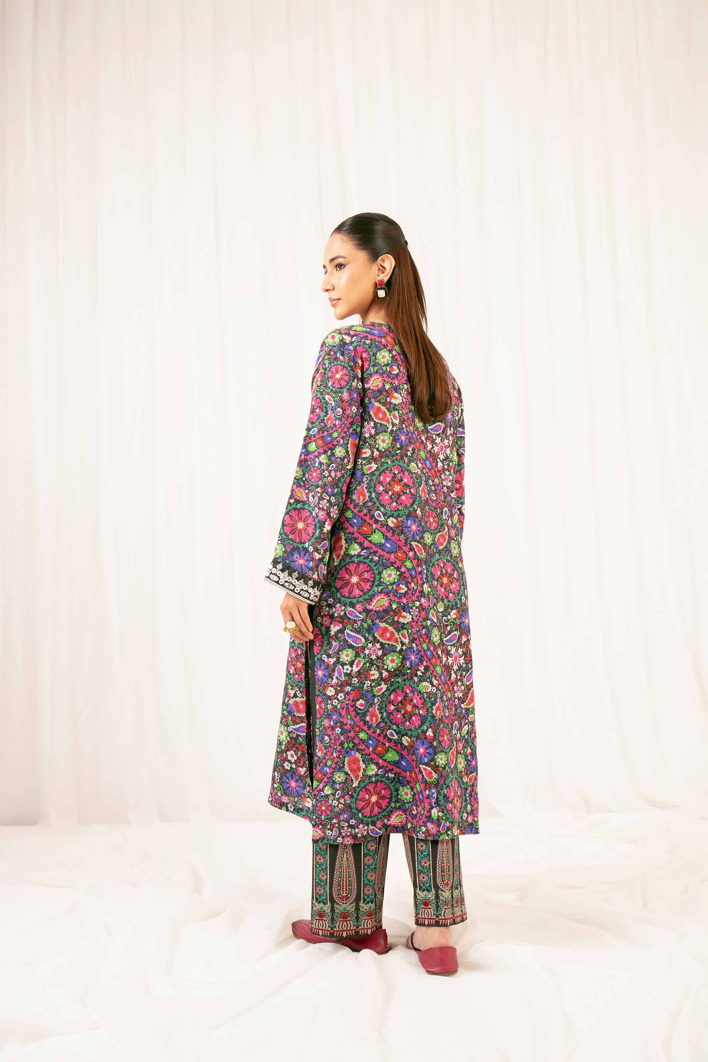 2 Piece - Printed Embroidered Suit - PFE25-28