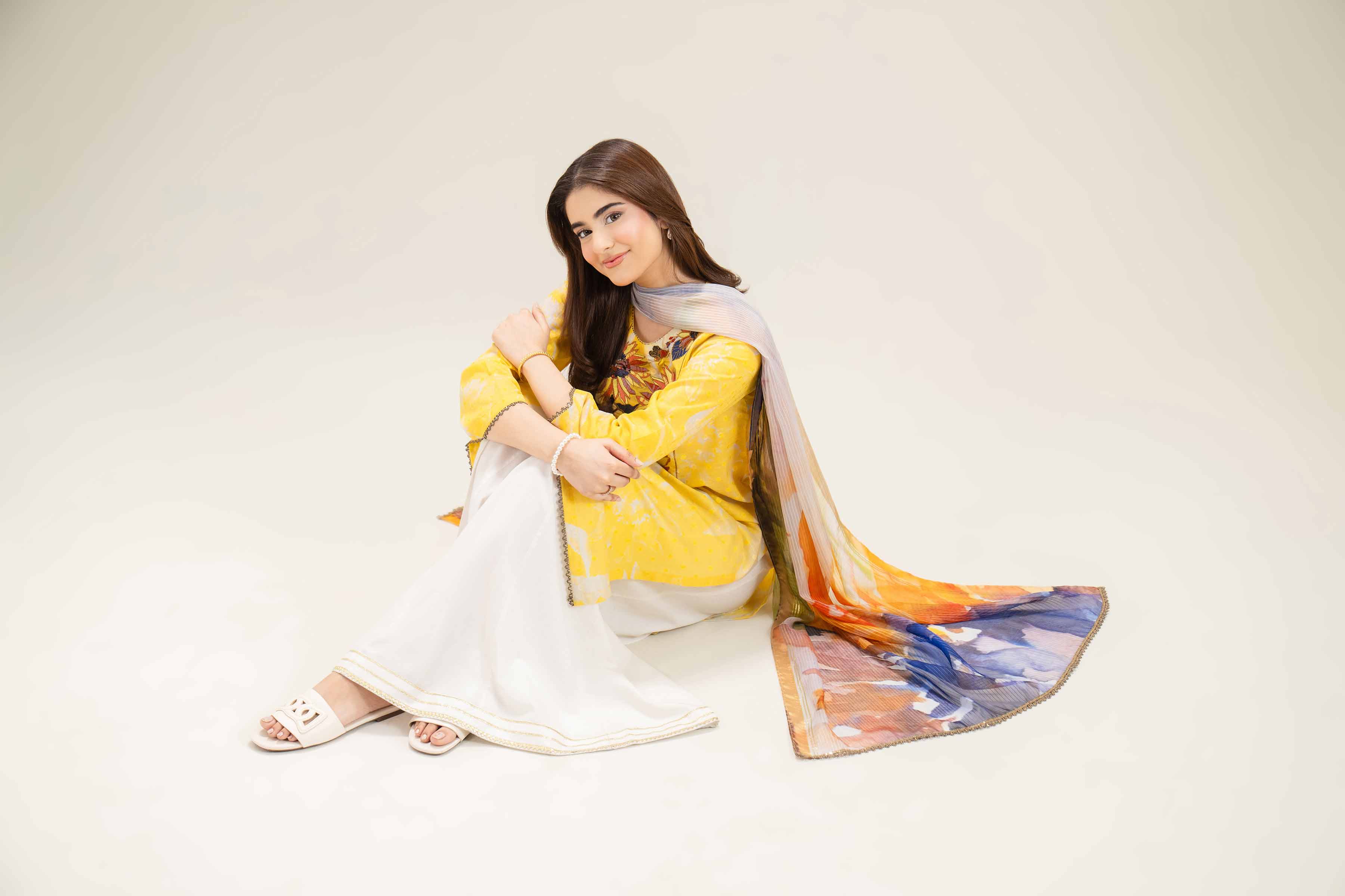 2 Piece - Printed Embroidered Suit - PE25-336