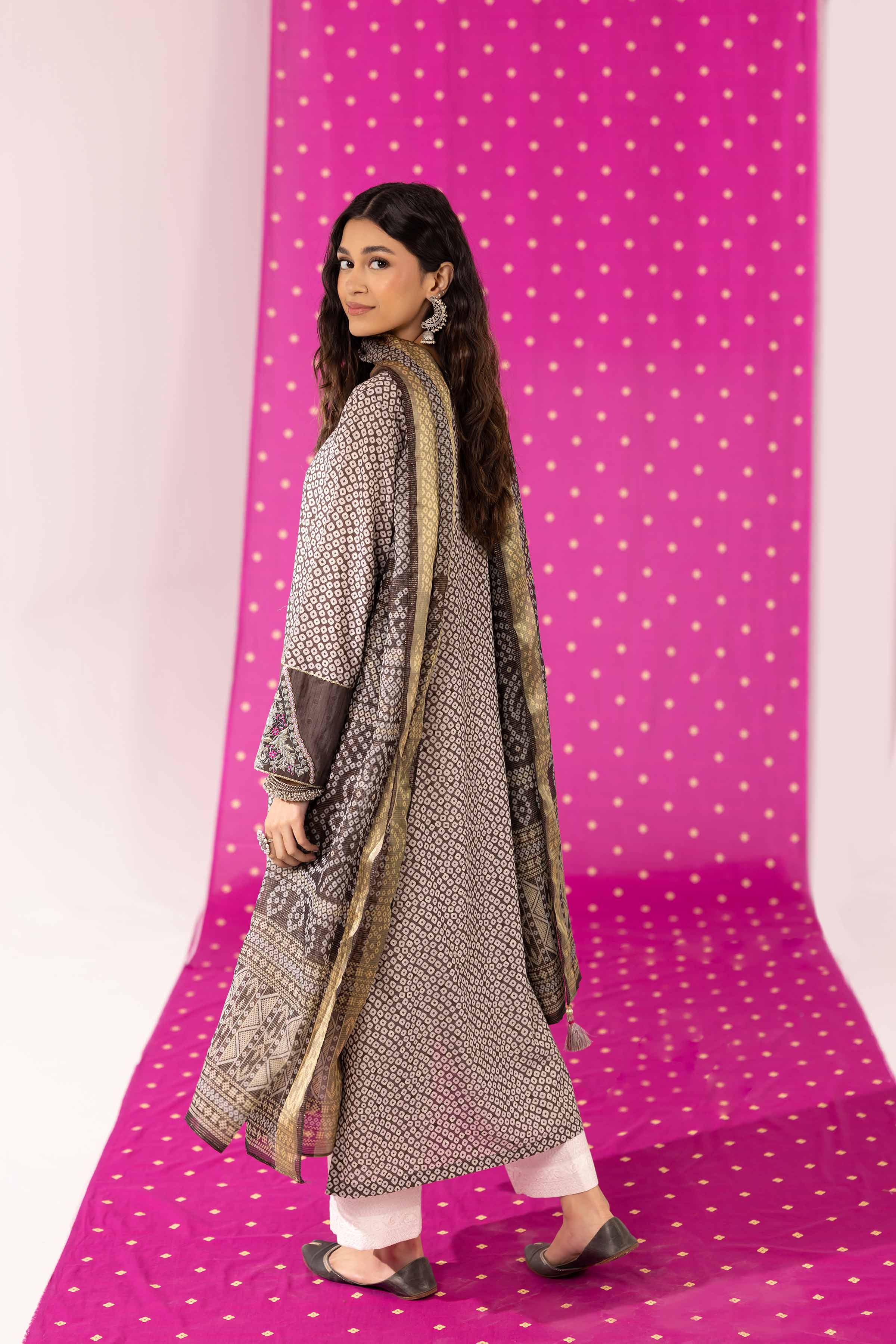 2 Piece - Printed Embroidered Suit - PE25-339