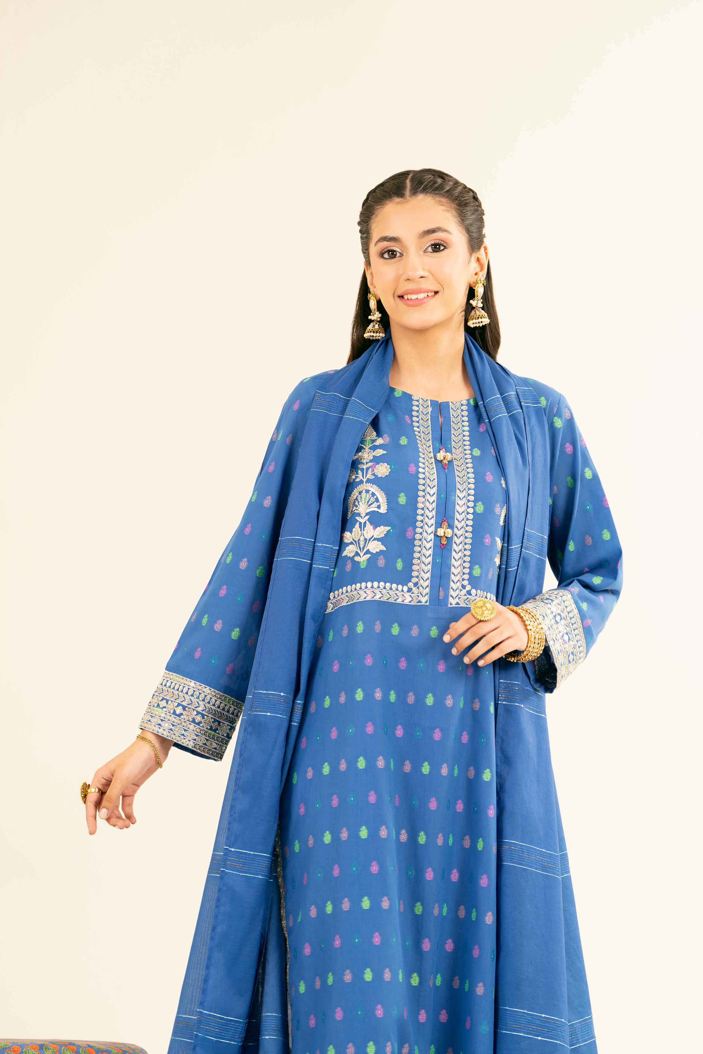 3 Piece - Embroidered Suit - PE25-355