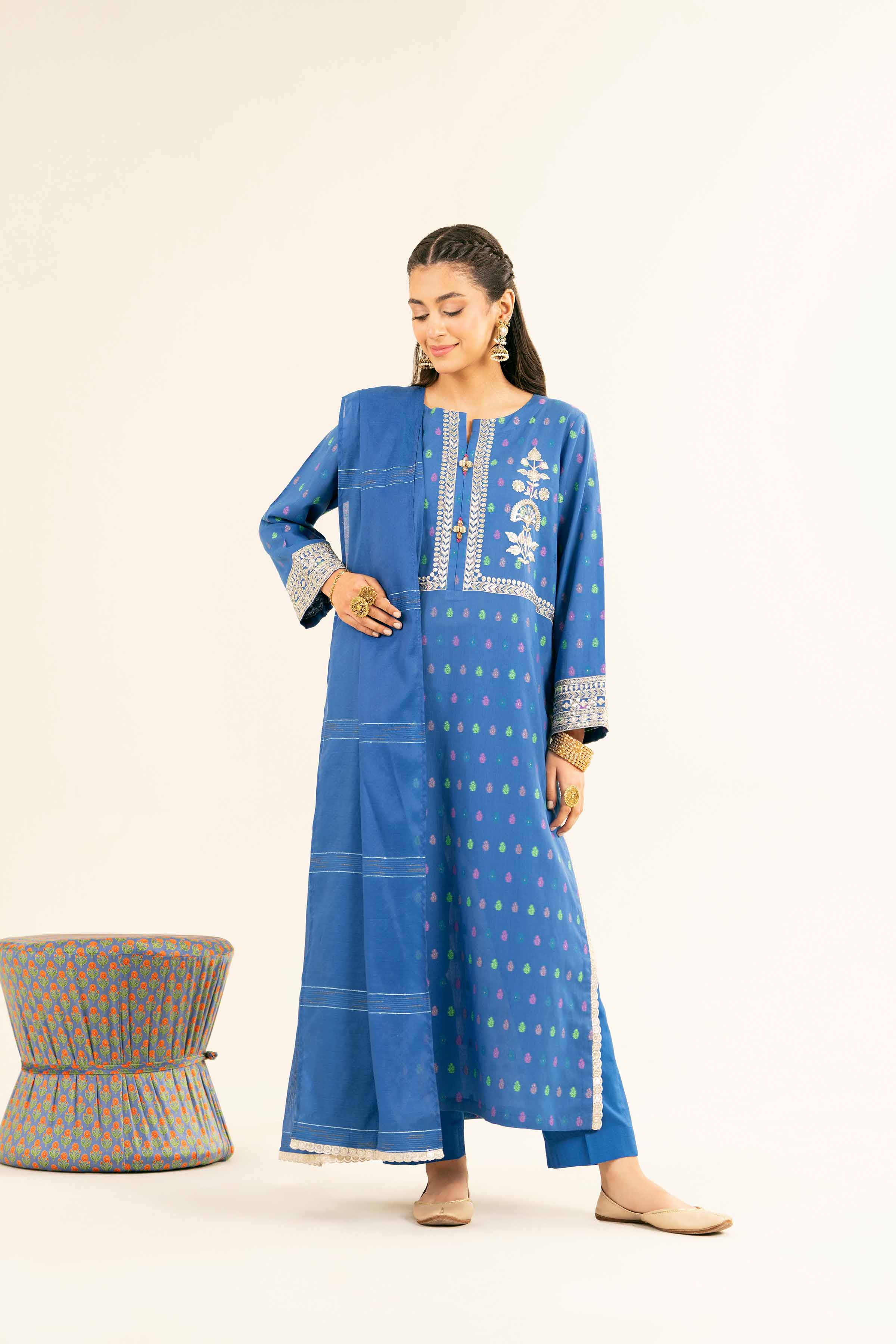 3 Piece - Embroidered Suit - PE25-355