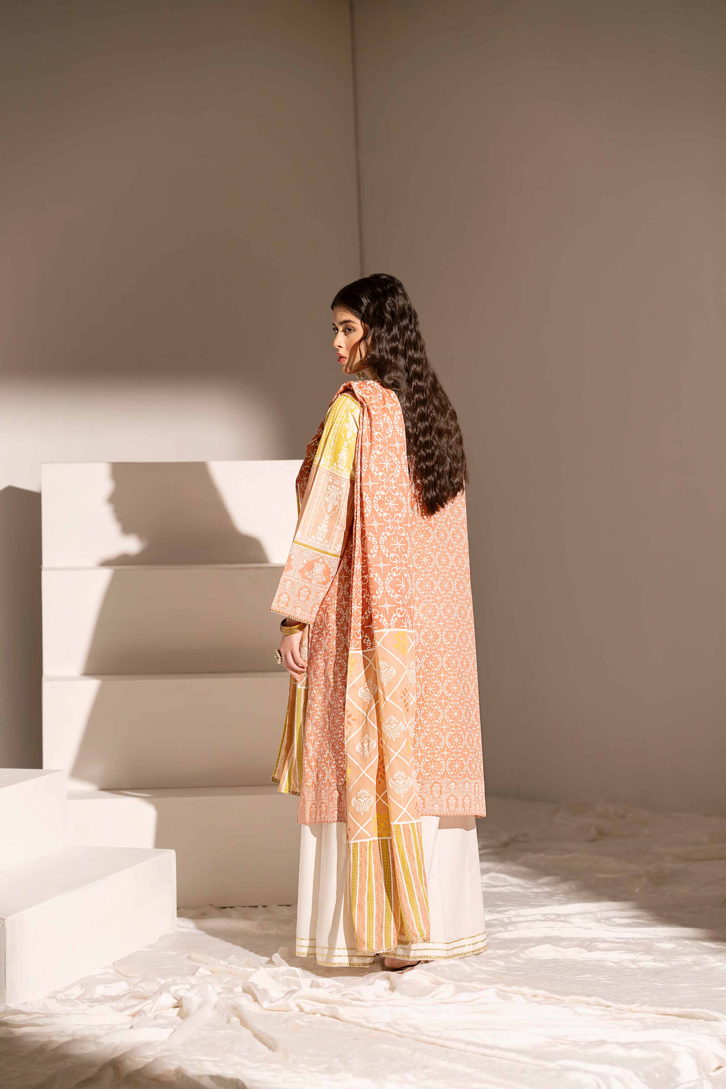 2 Piece - Printed Embroidered Suit - PE25-357