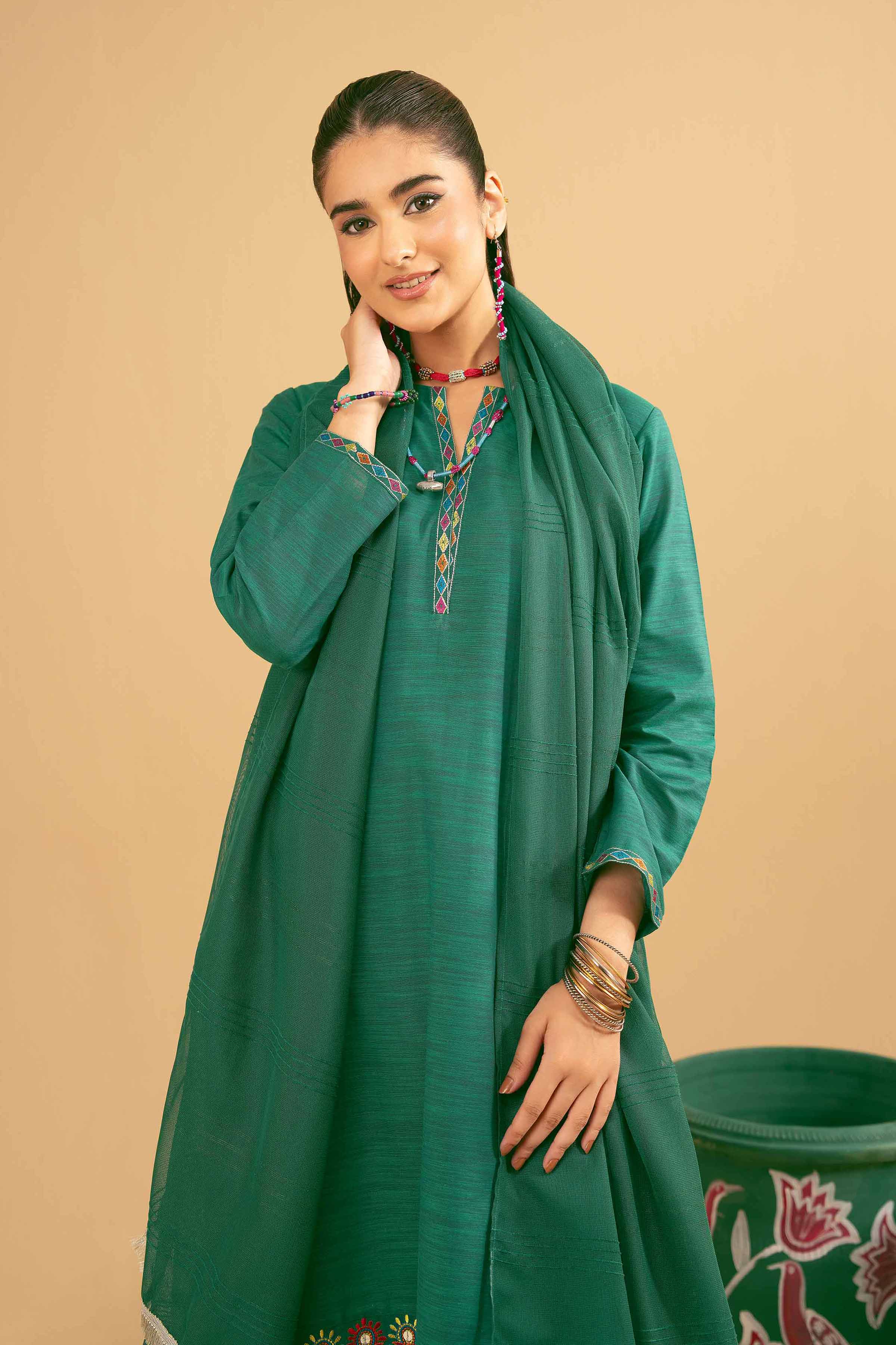 3 Piece - Embroidered Suit - PE25-362