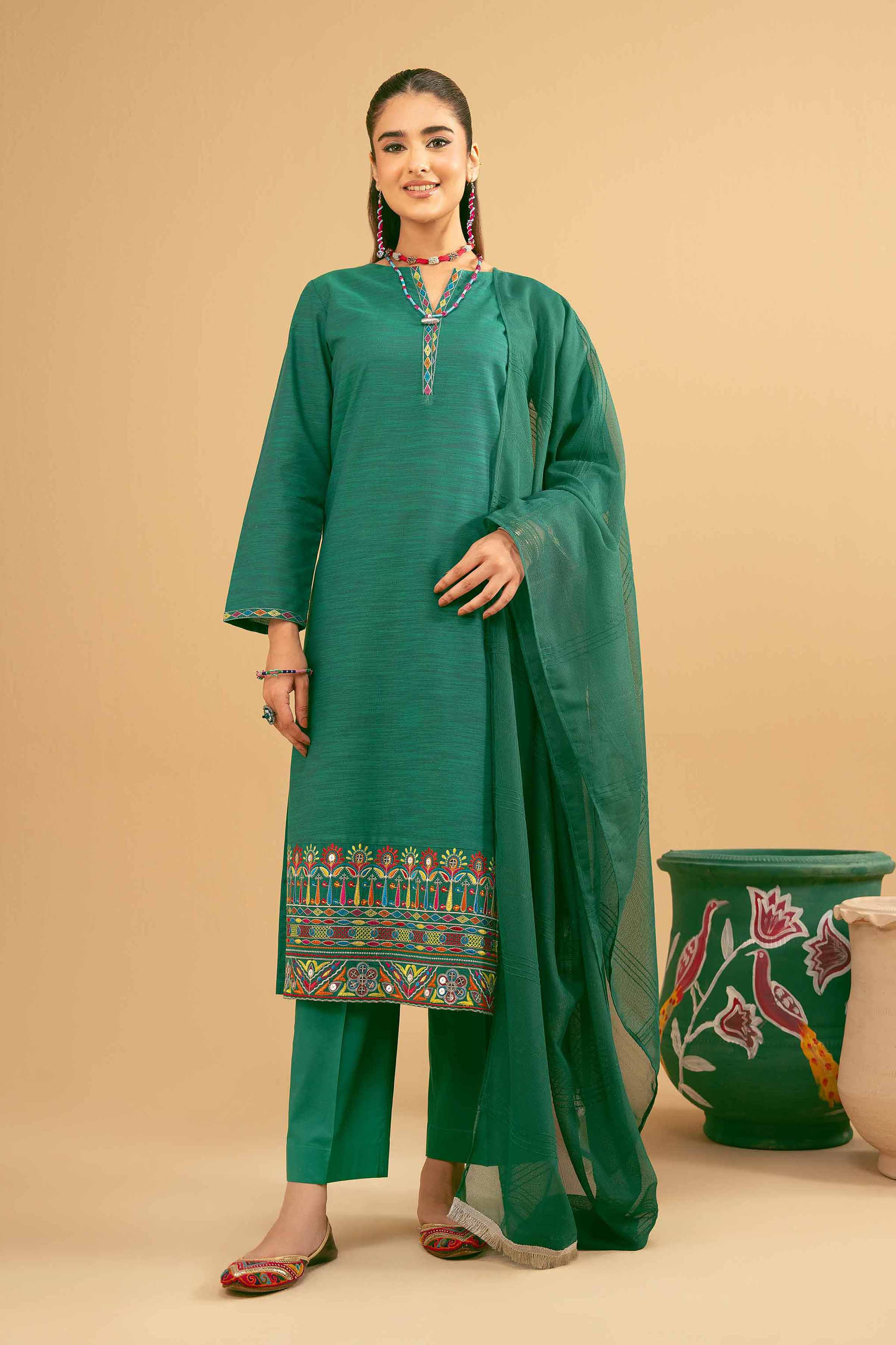 3 Piece - Embroidered Suit - PE25-362