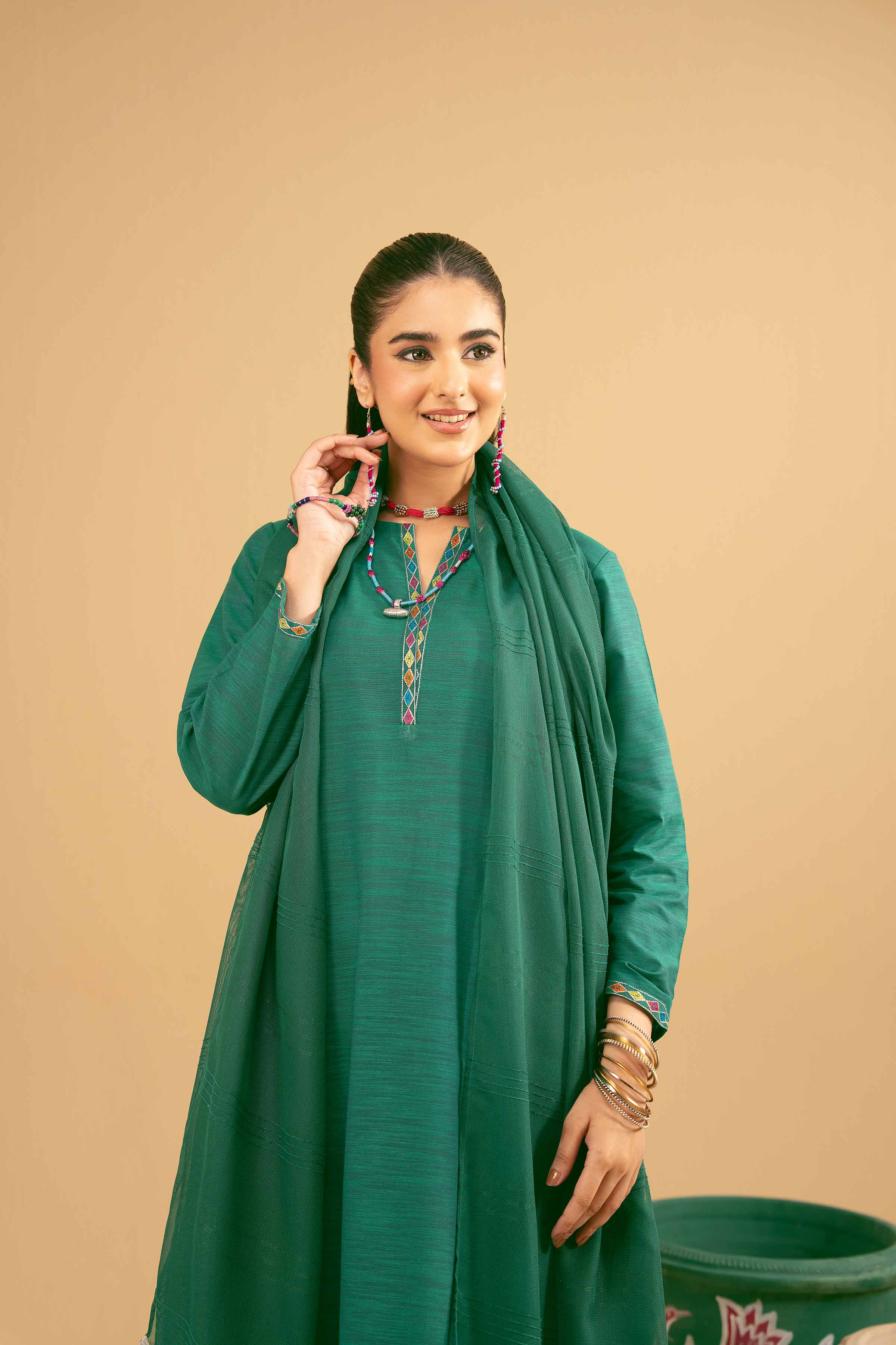 3 Piece - Embroidered Suit - PE25-362