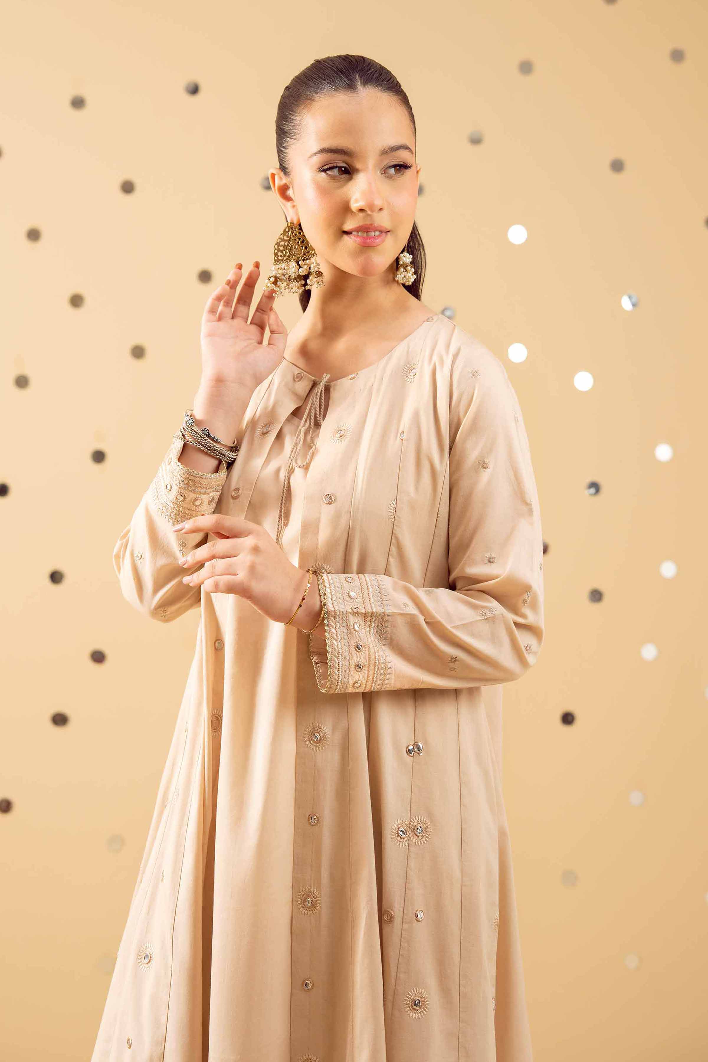 NISHATUAE - White Embroidered Cambric 2-piece Ready to wear Dress