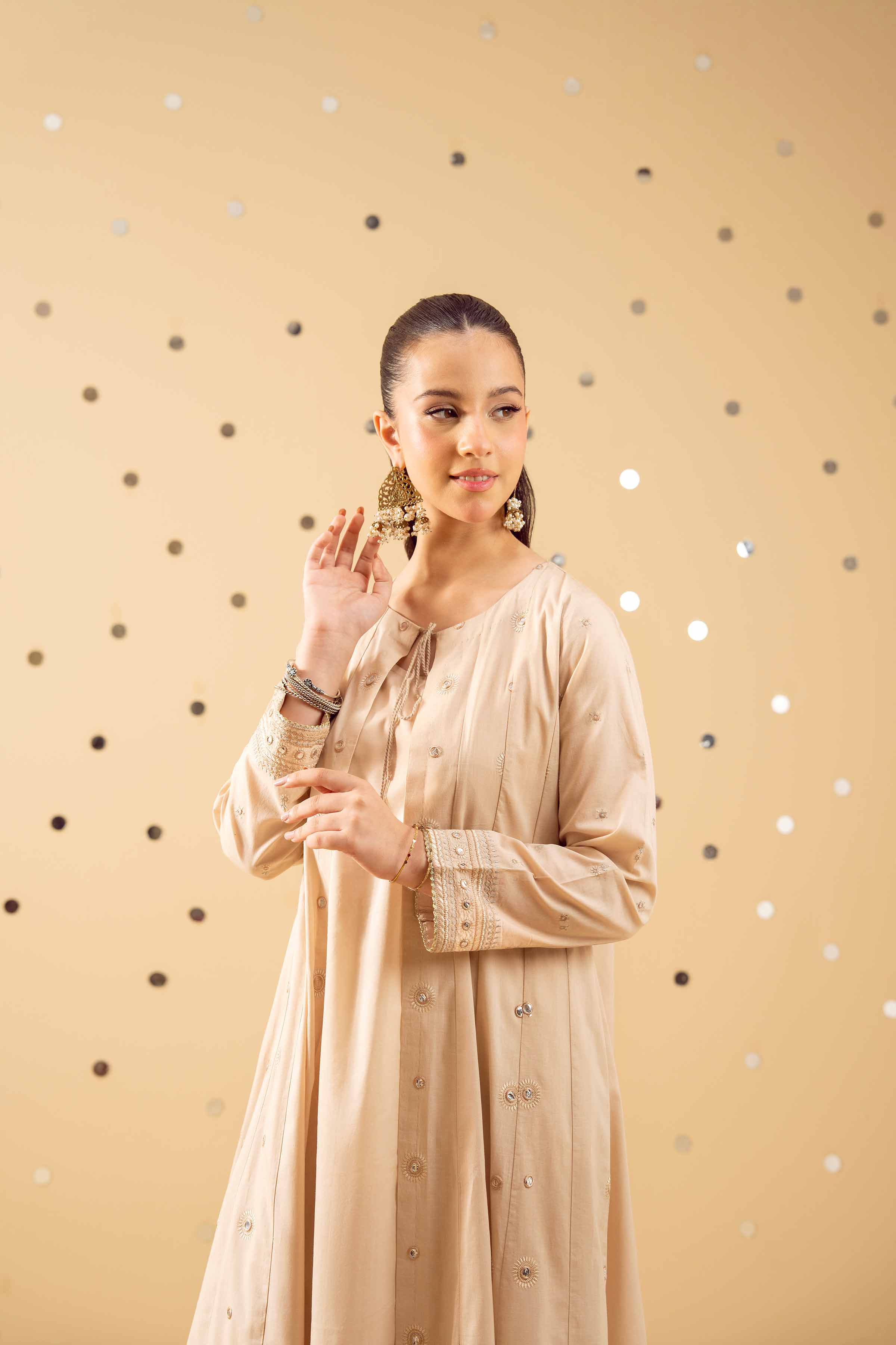 NISHATUAE - White Embroidered Cambric 2-piece Ready to wear Dress