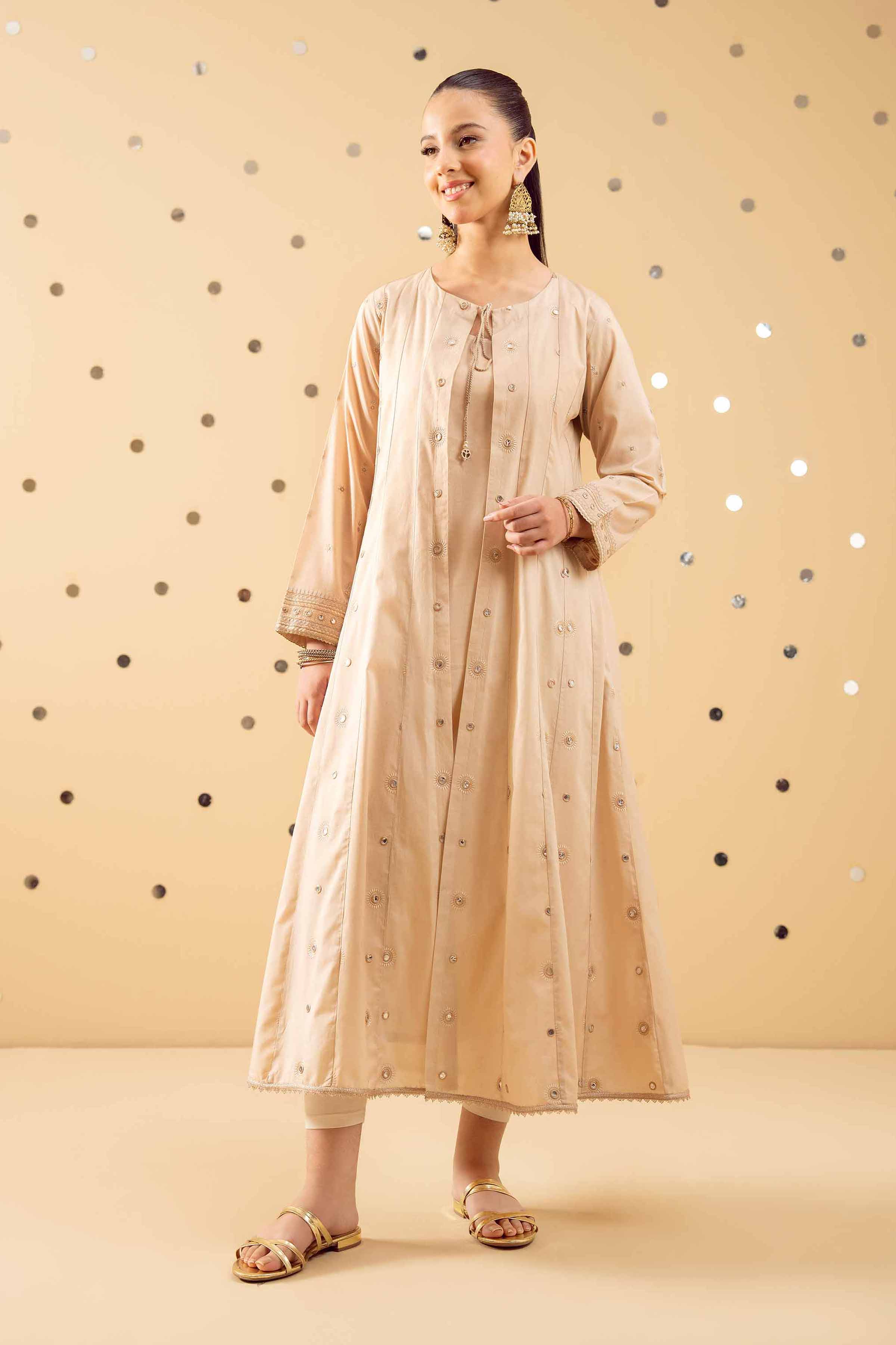 NISHATUAE - White Embroidered Cambric 2-piece Ready to wear Dress