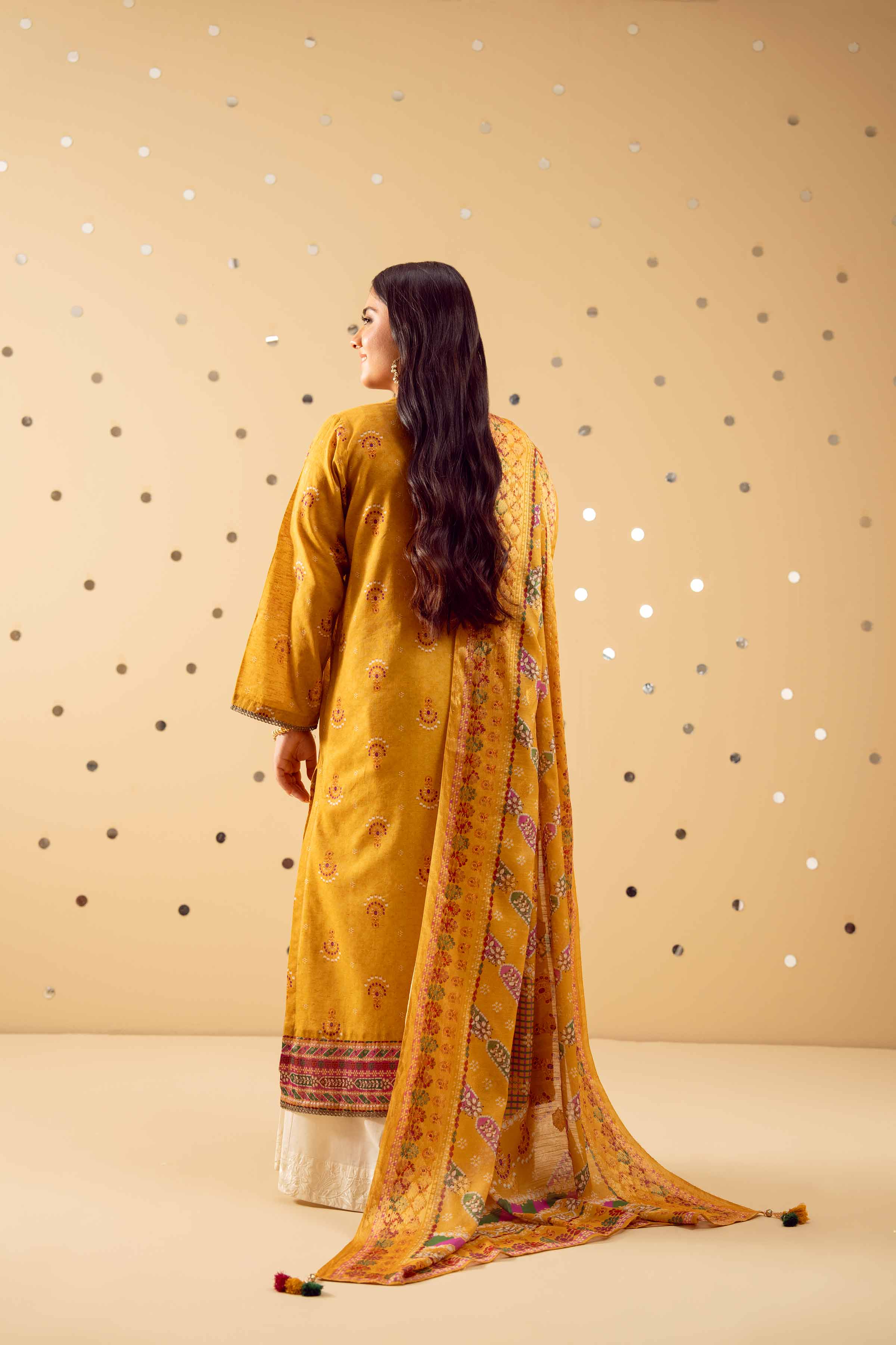 2 Piece - Printed Embroidered Suit - PE25-428