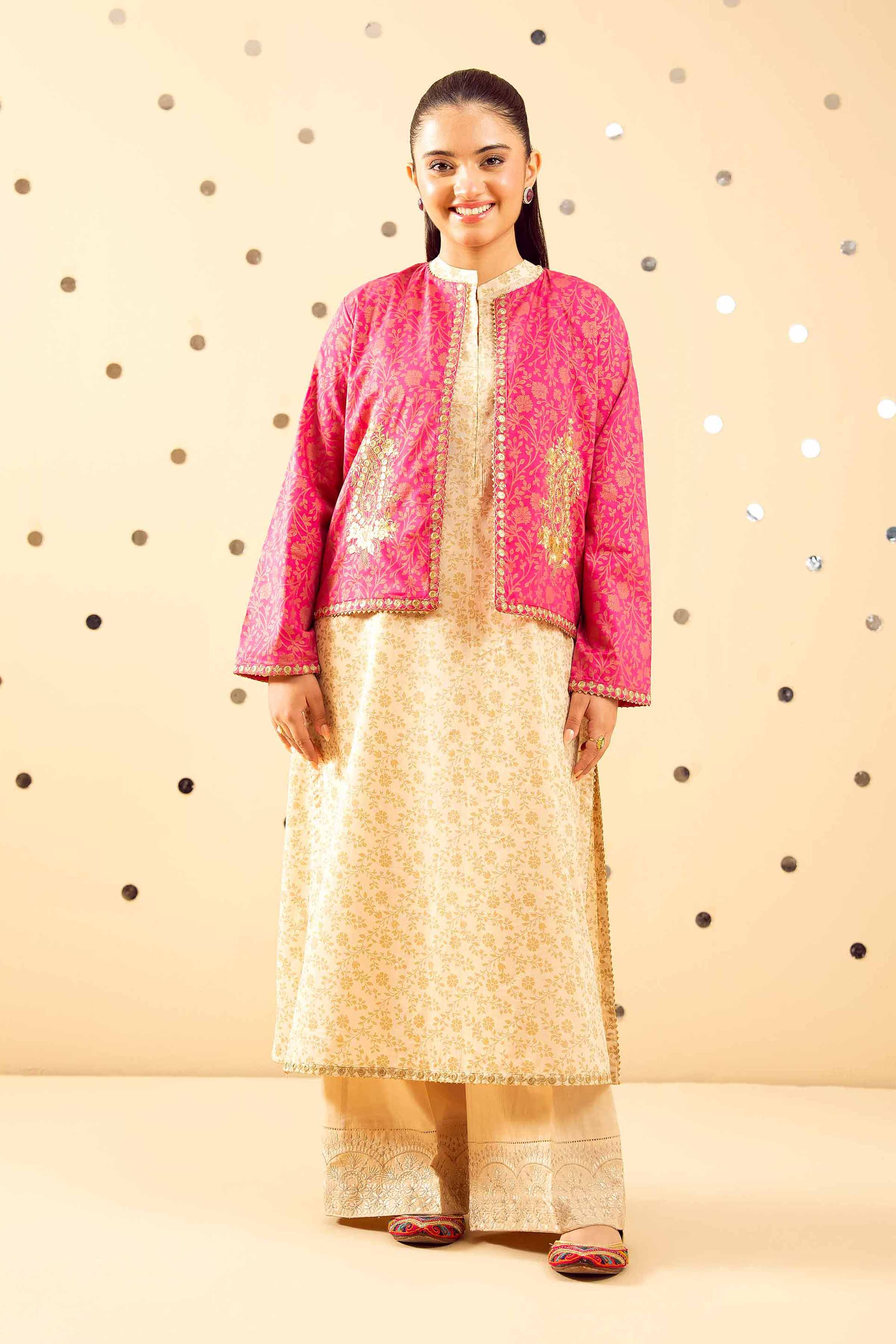 2 Piece - Printed Embroidered Suit - PE25-476