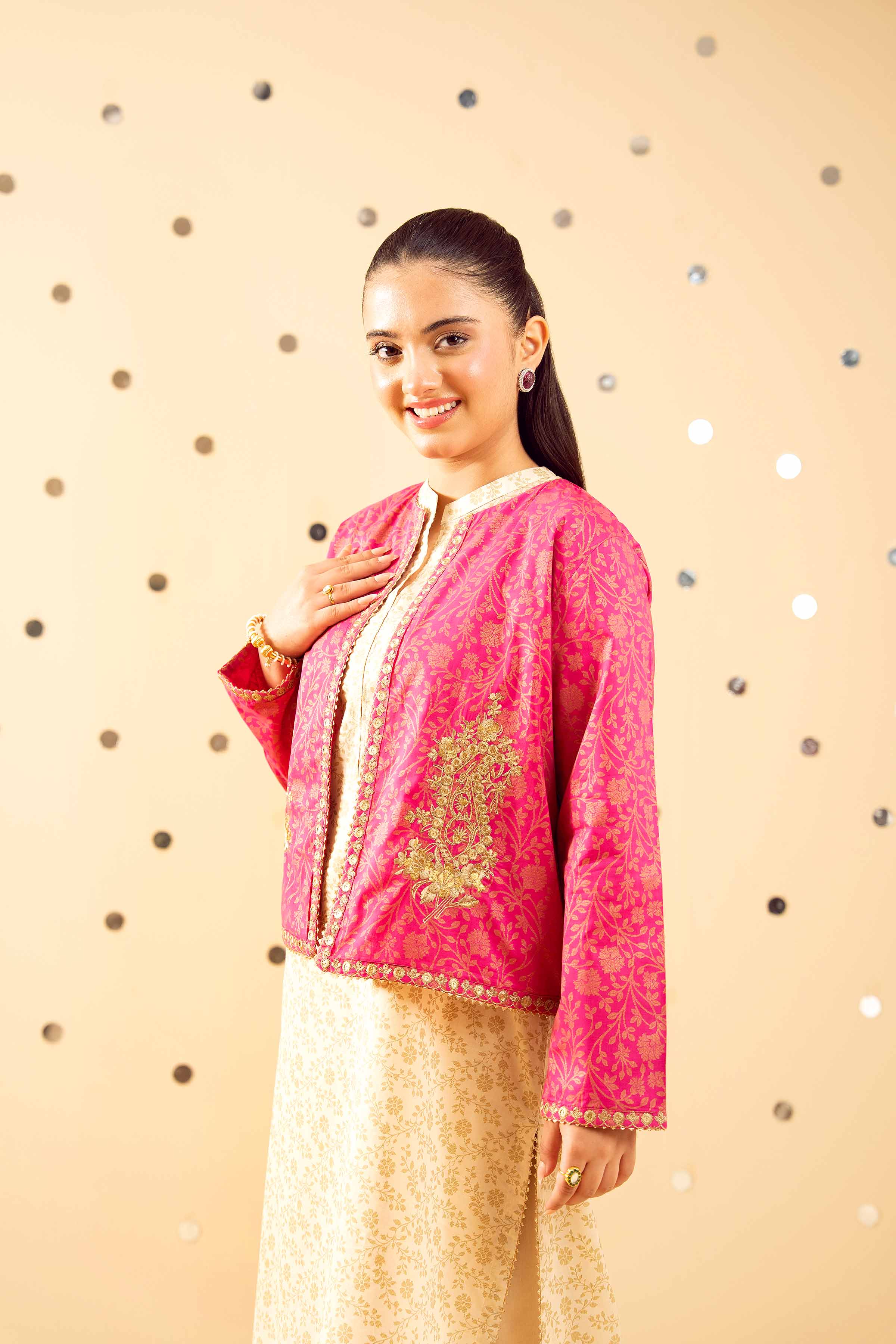 2 Piece - Printed Embroidered Suit - PE25-476