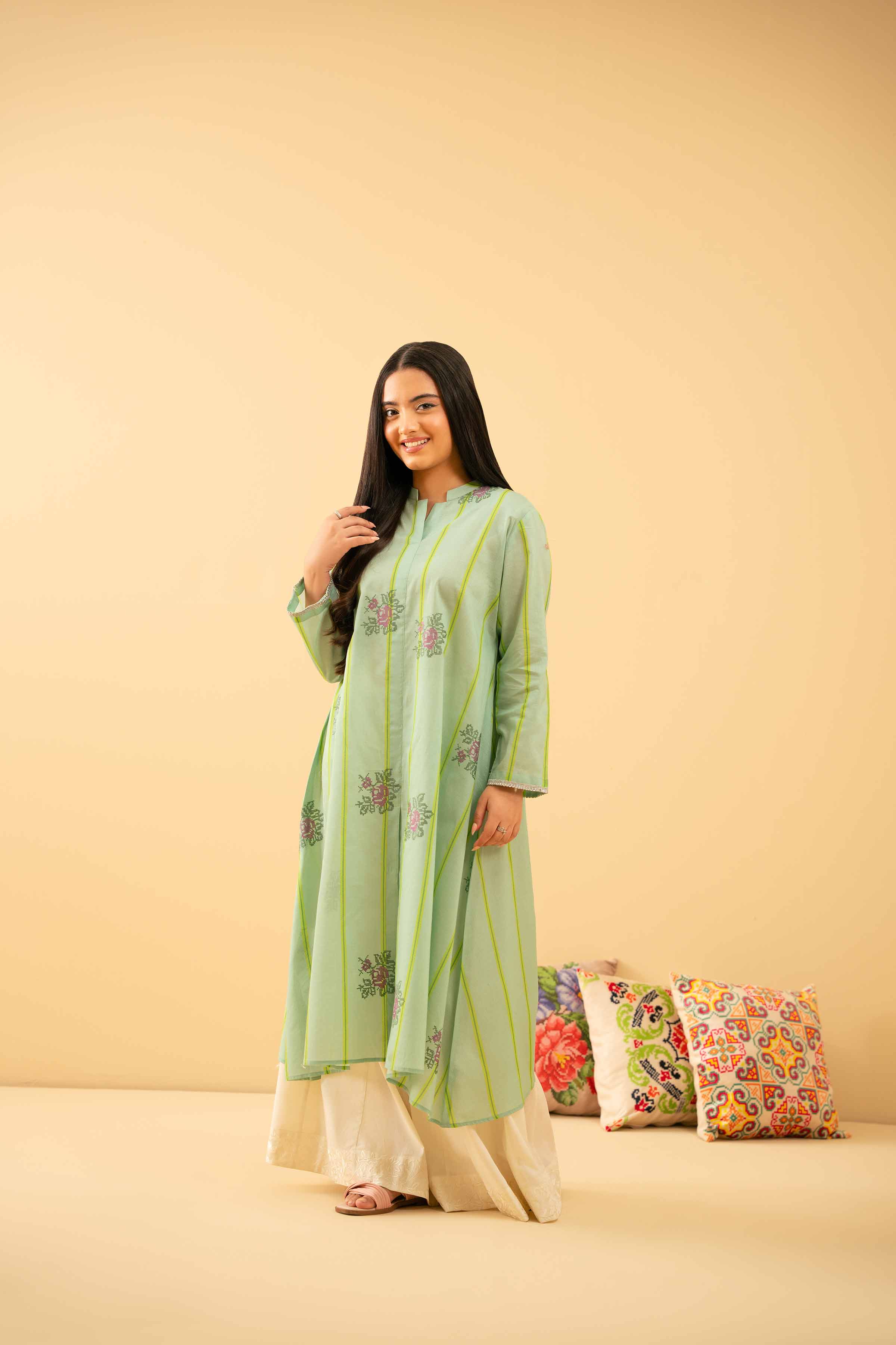 Printed Embroidered Shirt - PE25-507