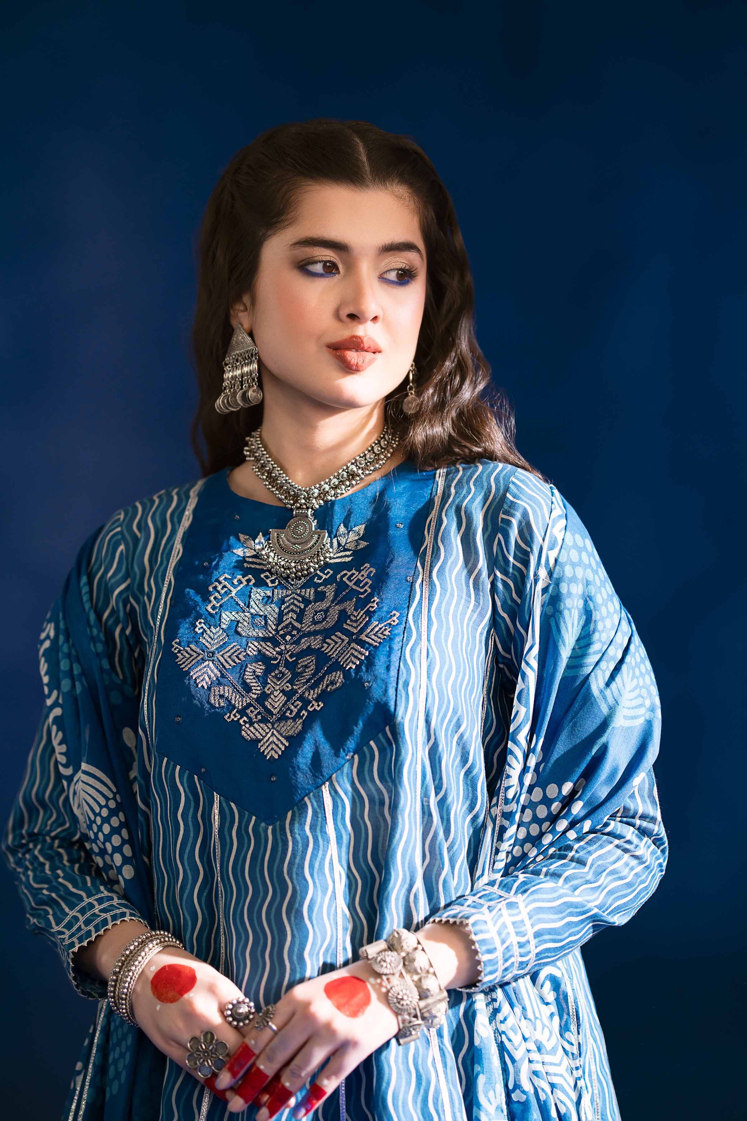 3 Piece - Printed Embroidered Suit - PE25-96