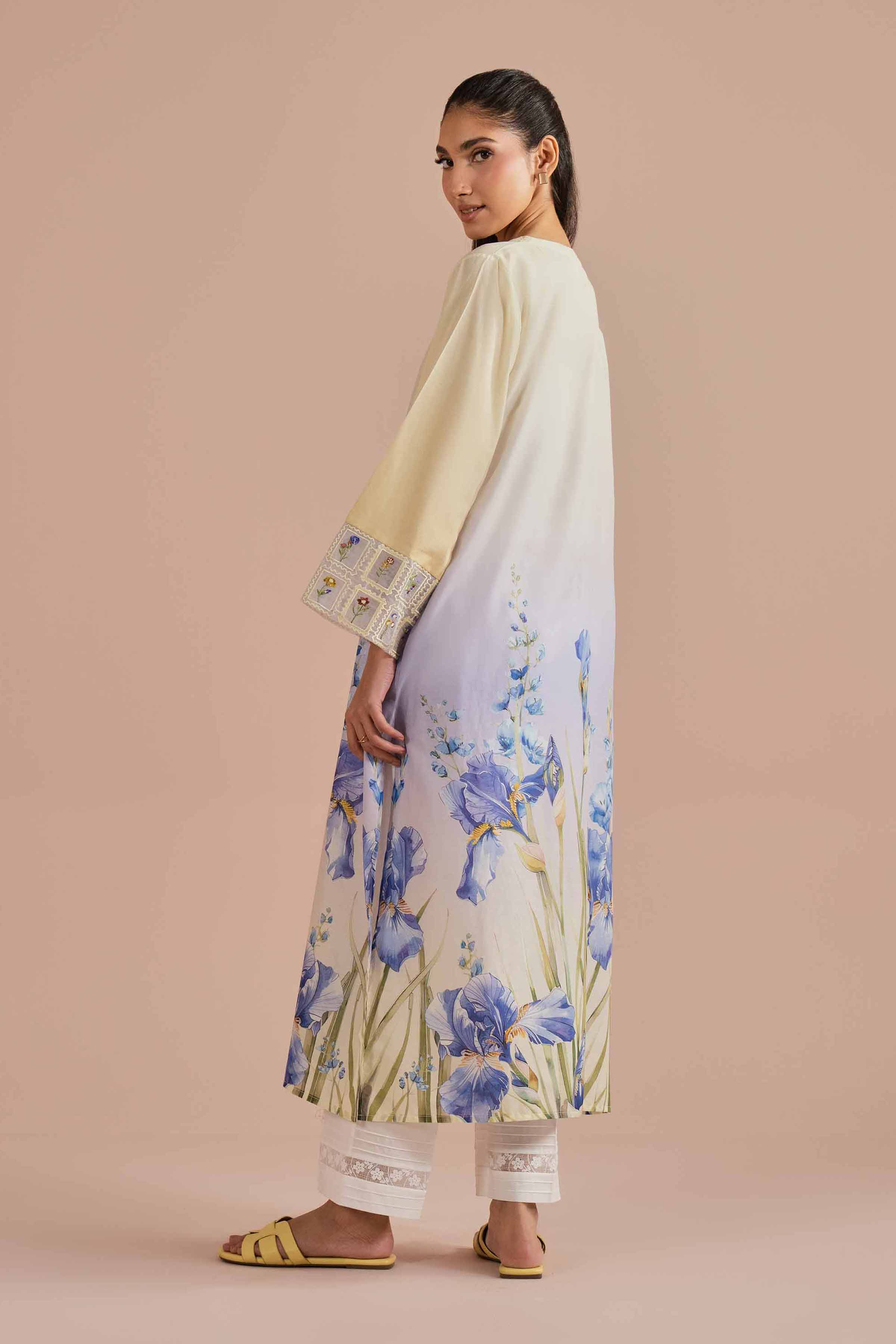 Printed Embroidered Shirt - PE26-02 NishatUAE Yellow Lawn 1PC Embroidered Ready To Wear