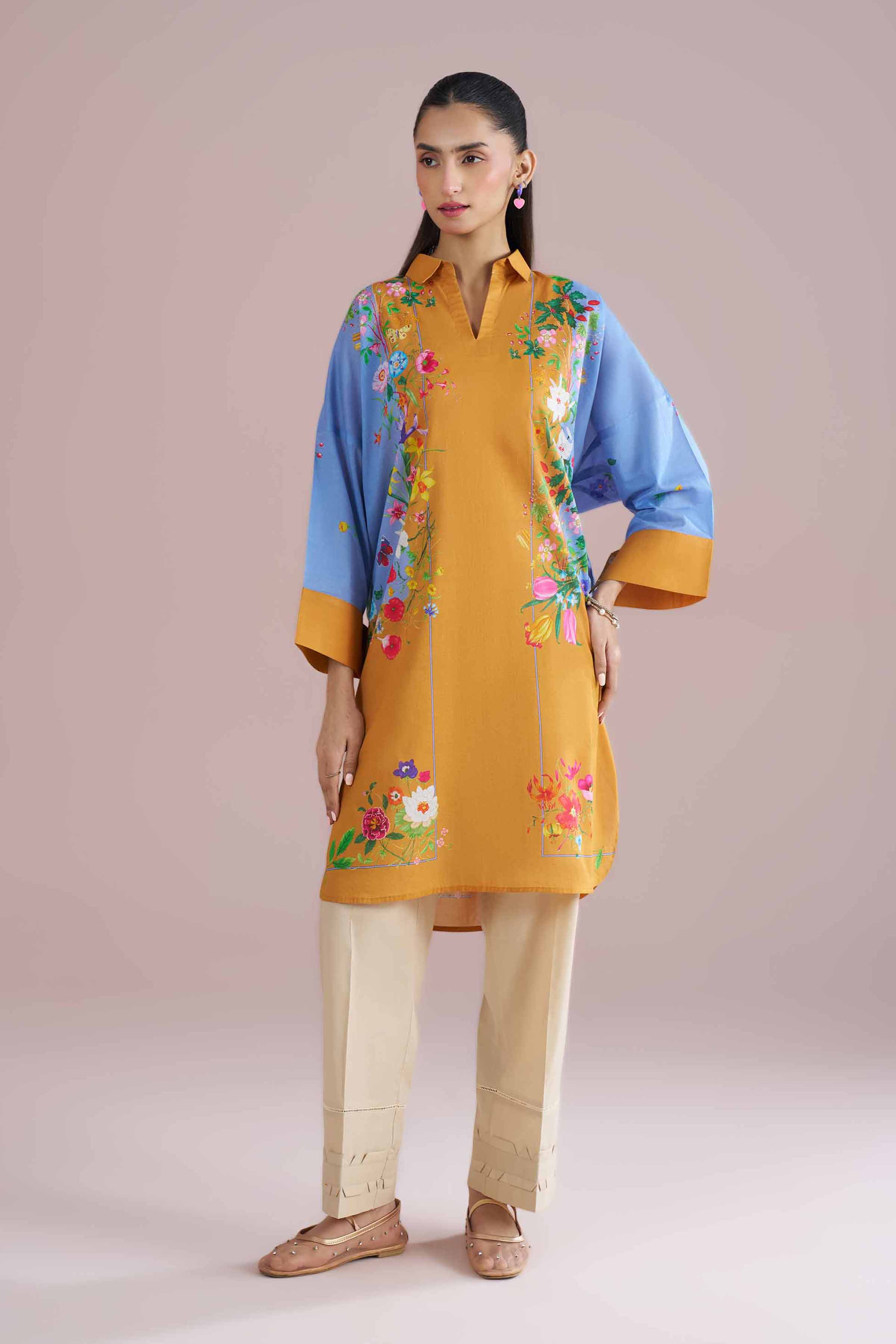 Printed Tunic - PE26-101 Yellow Lawn 1PC Printed READY TO WEAR