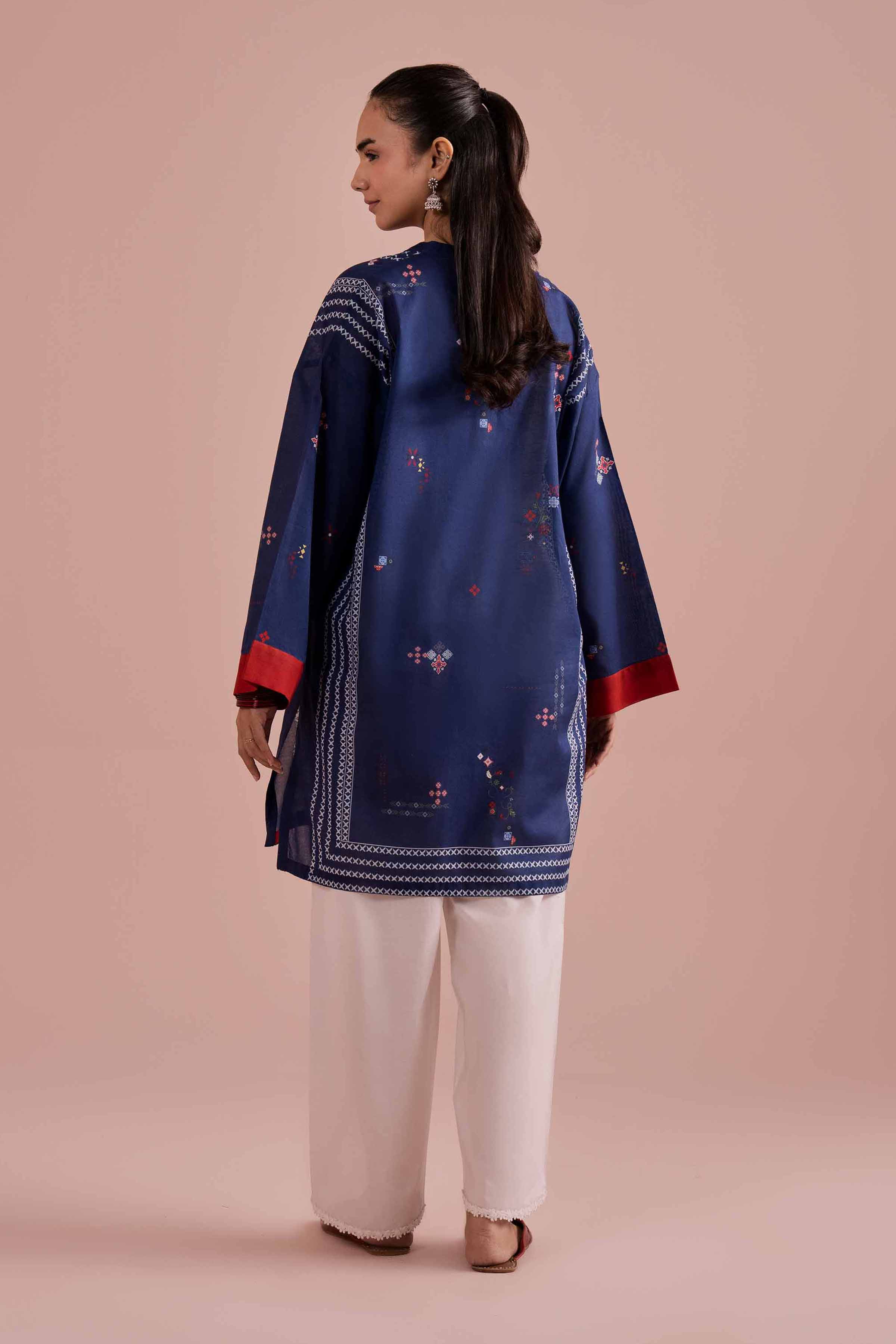 Printed Tunic - PE26-102 Blue Lawn 1PC Printed READY TO WEAR