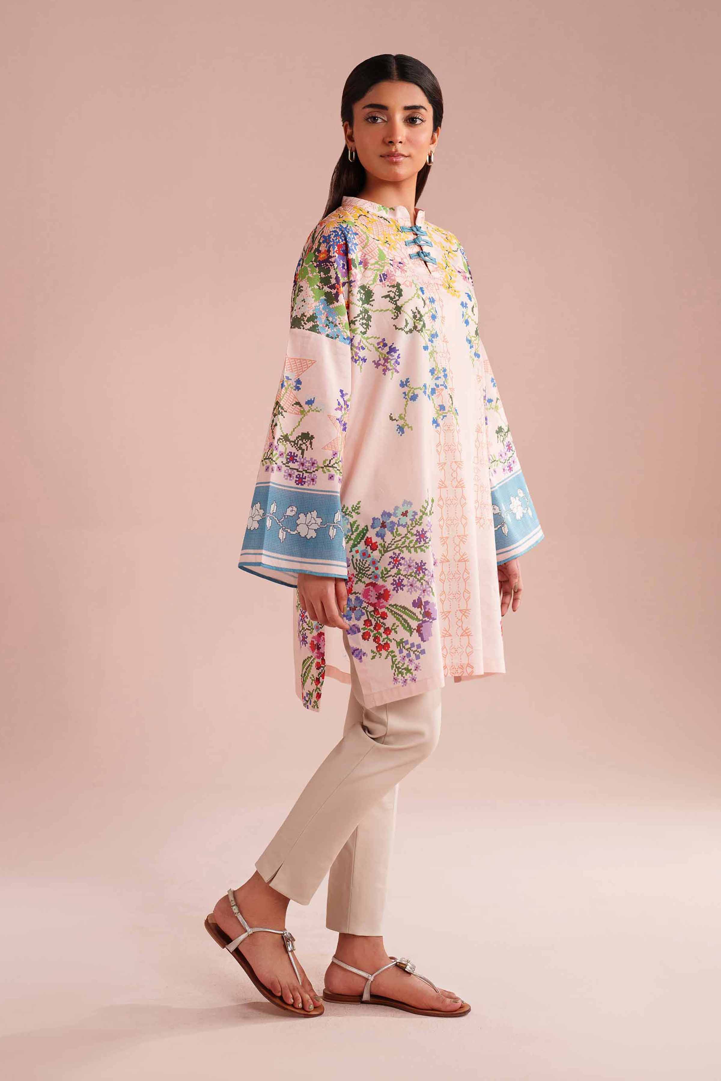 Printed Tunic - PE26-106 Pink Lawn 1PC Printed READY TO WEAR