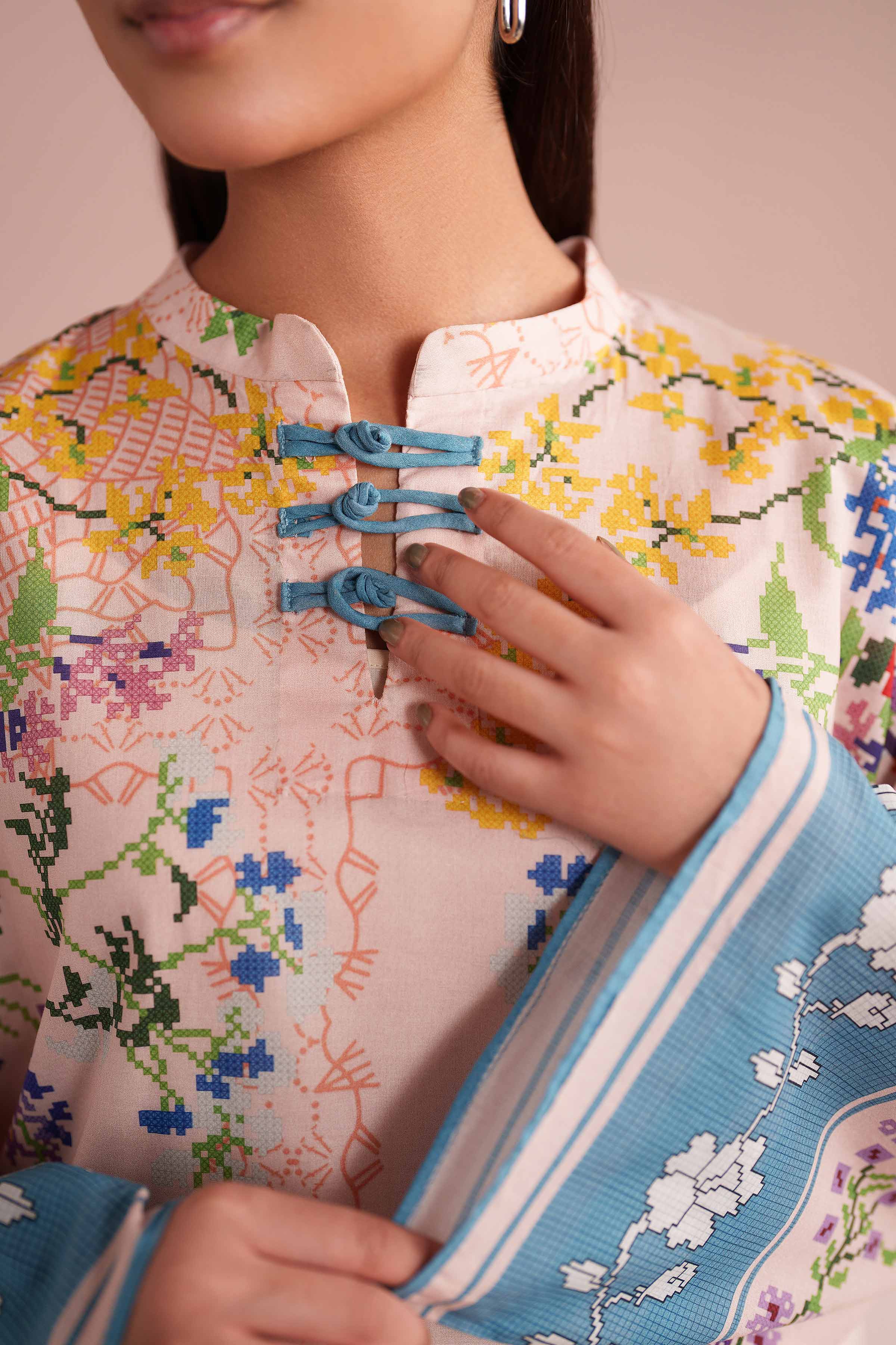 Printed Tunic - PE26-106 Pink Lawn 1PC Printed READY TO WEAR