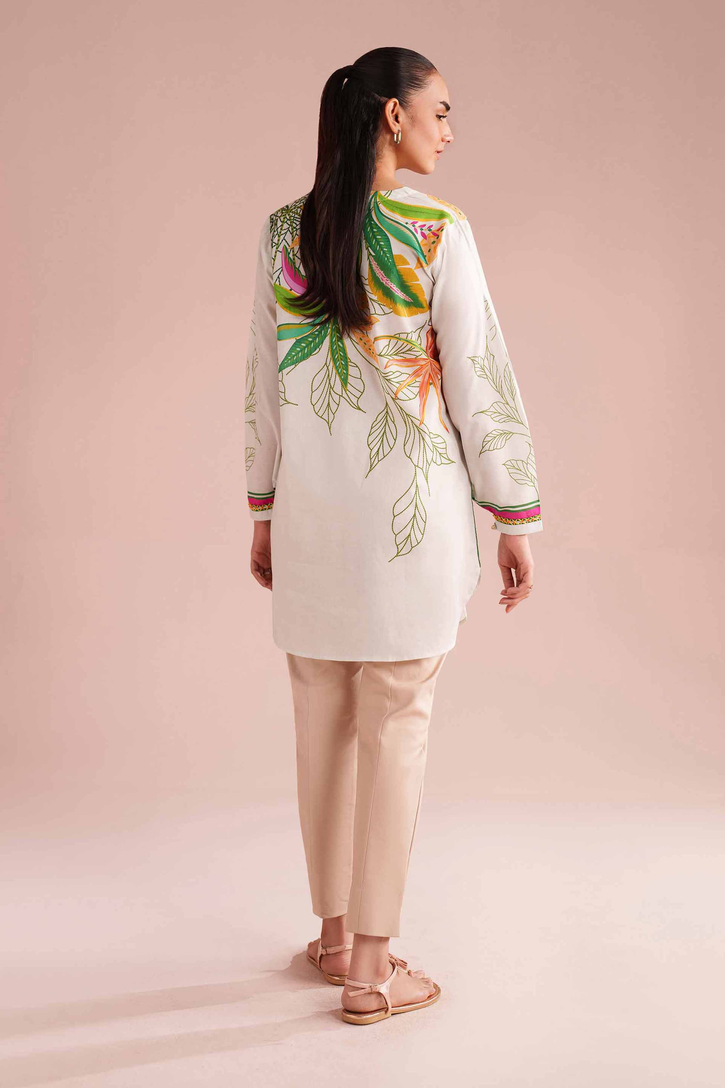 Printed Tunic - PE26-109 Off White Lawn 1PC Printed READY TO WEAR