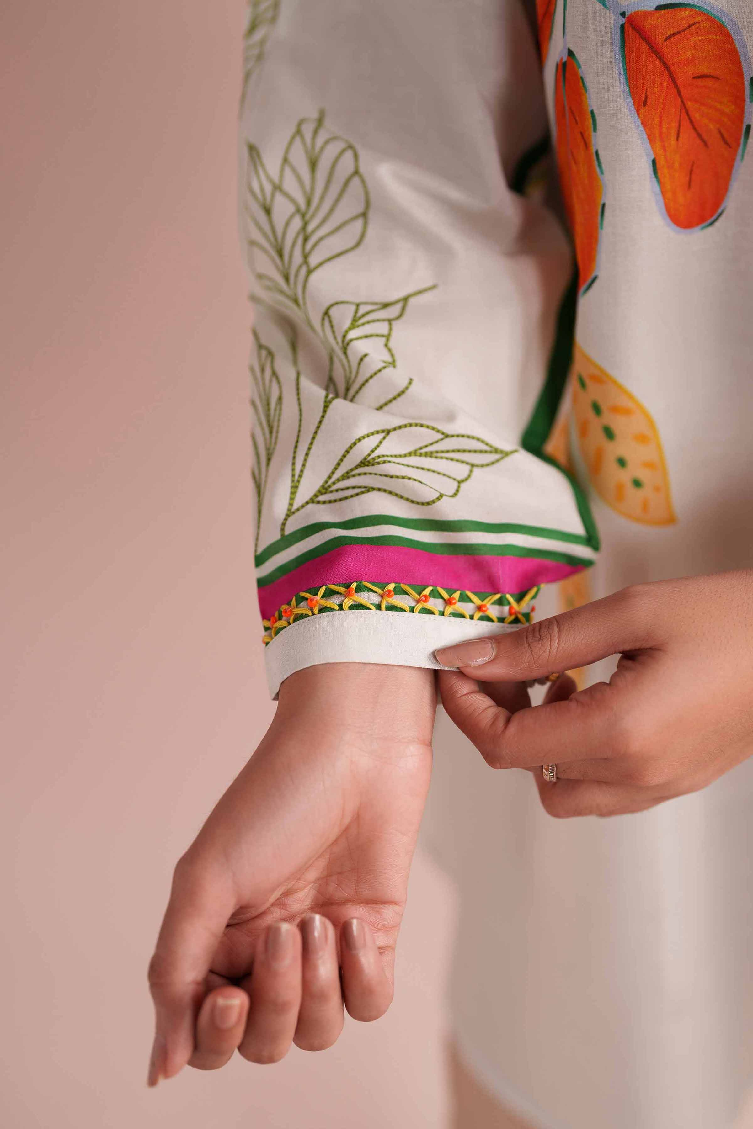 Printed Tunic - PE26-109 Off White Lawn 1PC Printed READY TO WEAR