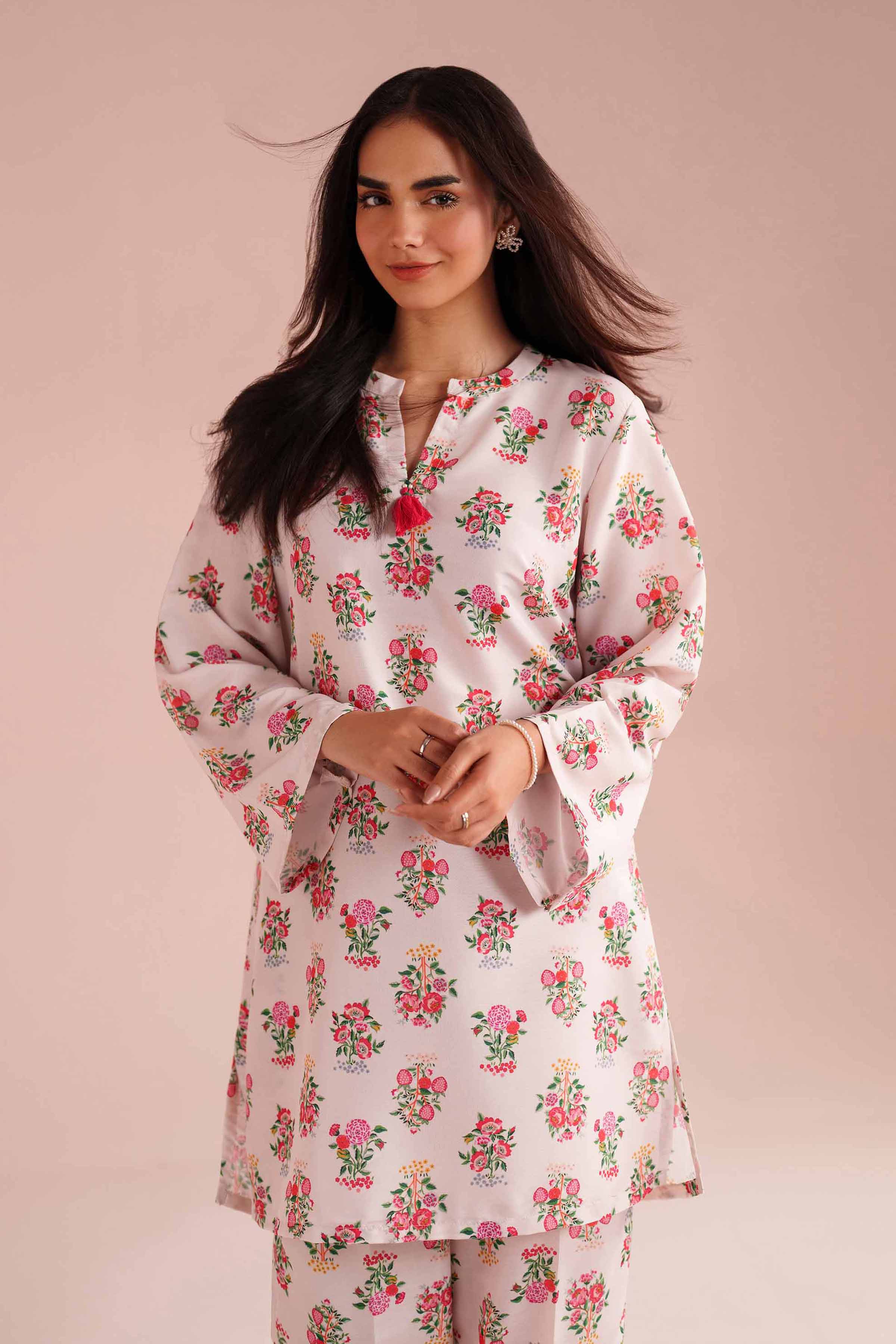 2 Piece - Printed Suit - PE26-13 NishatUAE Pink Lawn 2PC Printed Ready To Wear