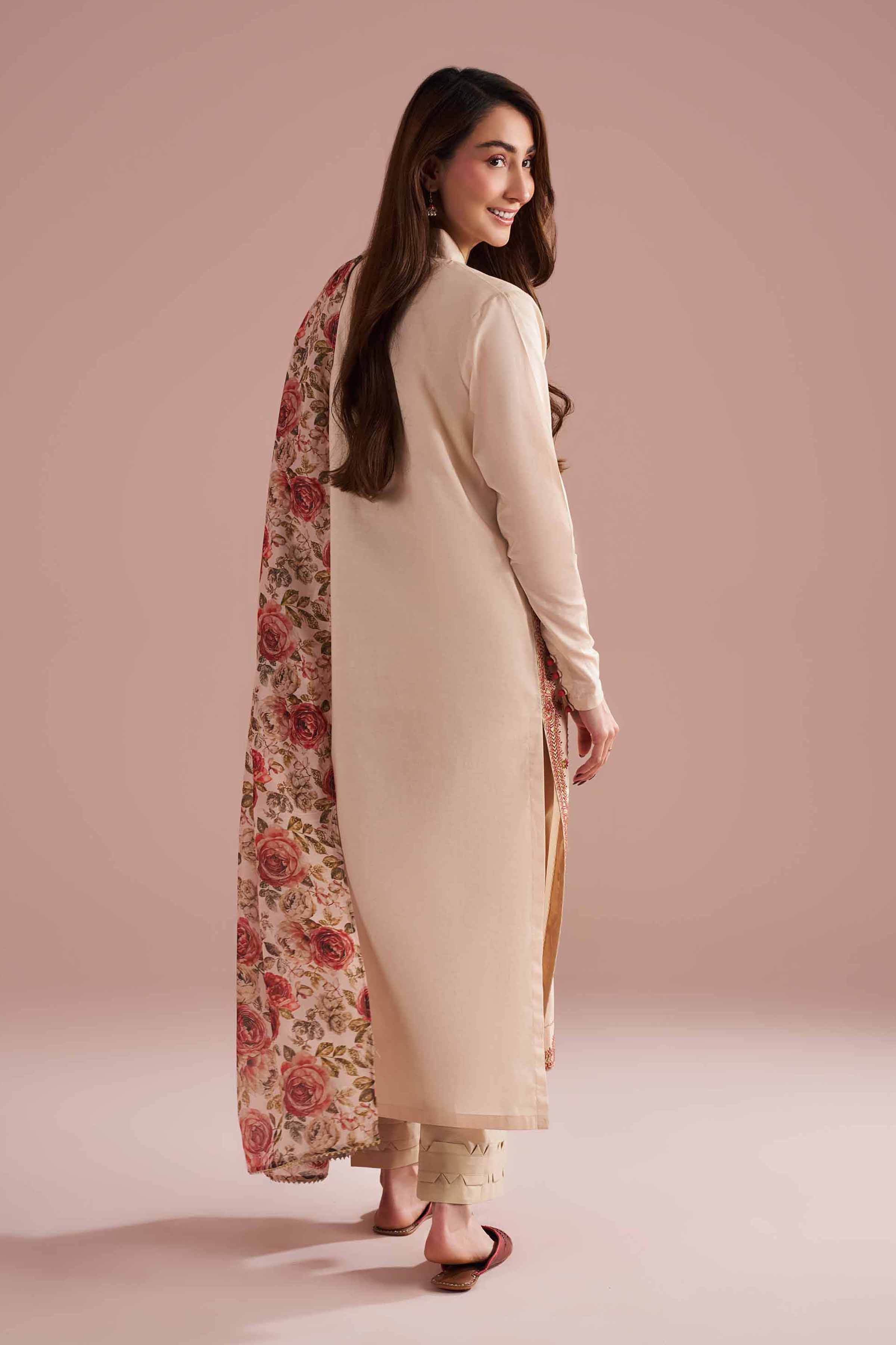 2 Piece - Printed Embroidered Suit - PE26-141