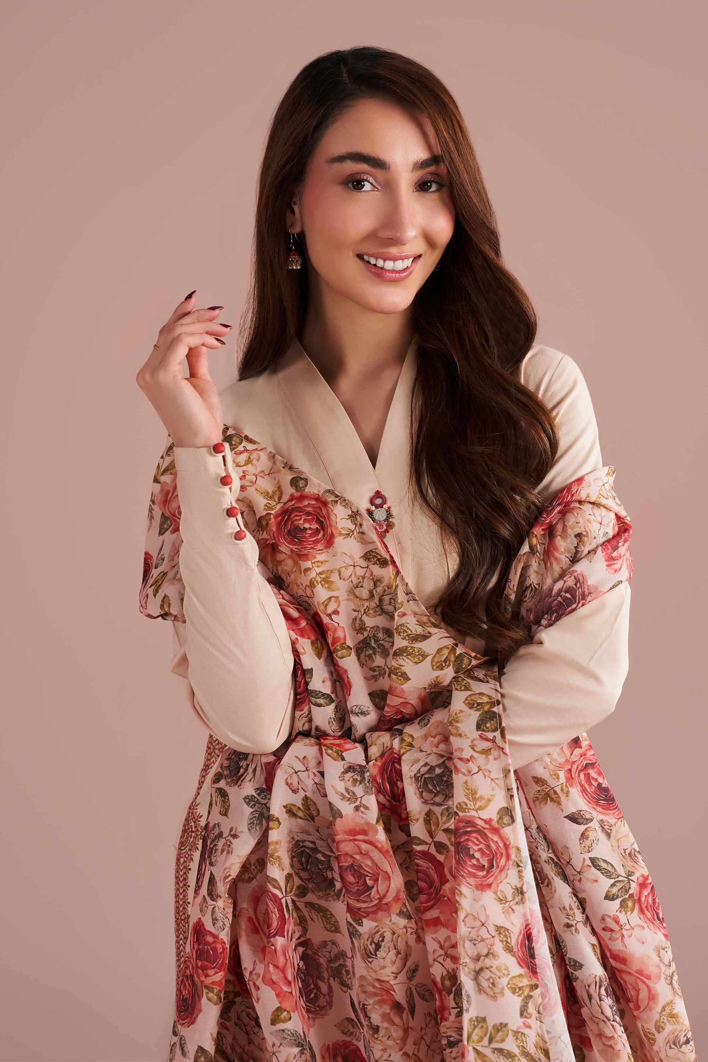 2 Piece - Printed Embroidered Suit - PE26-141