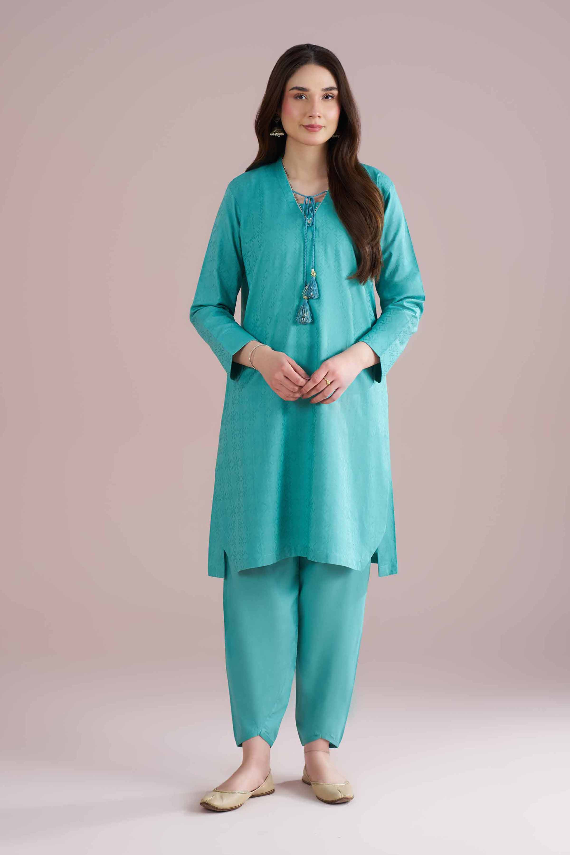 2 Piece - Basic Suit - PE26-153 Blue Jacquard 2PC Solids READY TO WEAR
