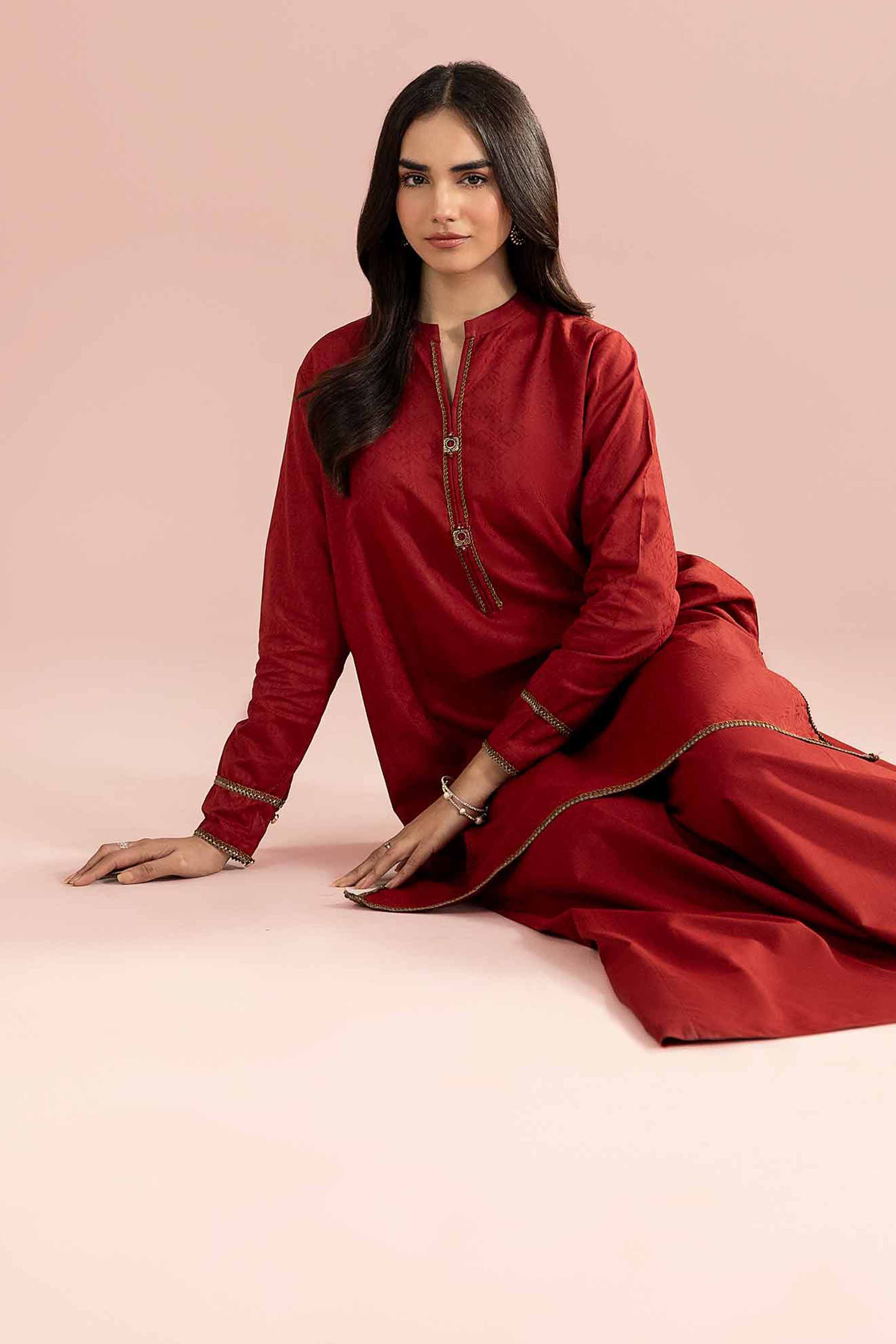 2 Piece - Basic Suit - PE26-154 Orange Jacquard 2PC Solids READY TO WEAR