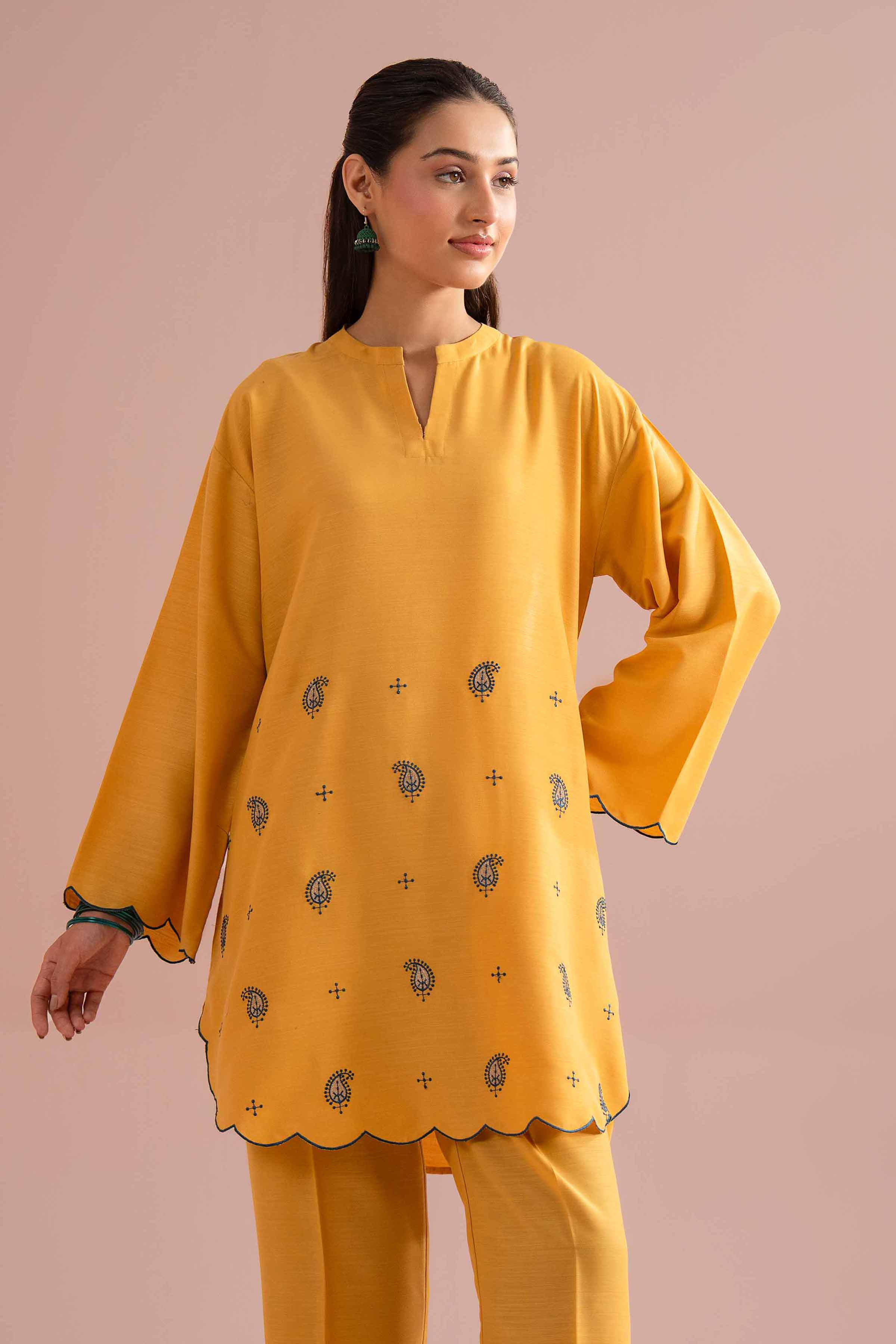 2 Piece - Embroidered Suit - PE26-162 Yellow Lawn 2PC Embroidered