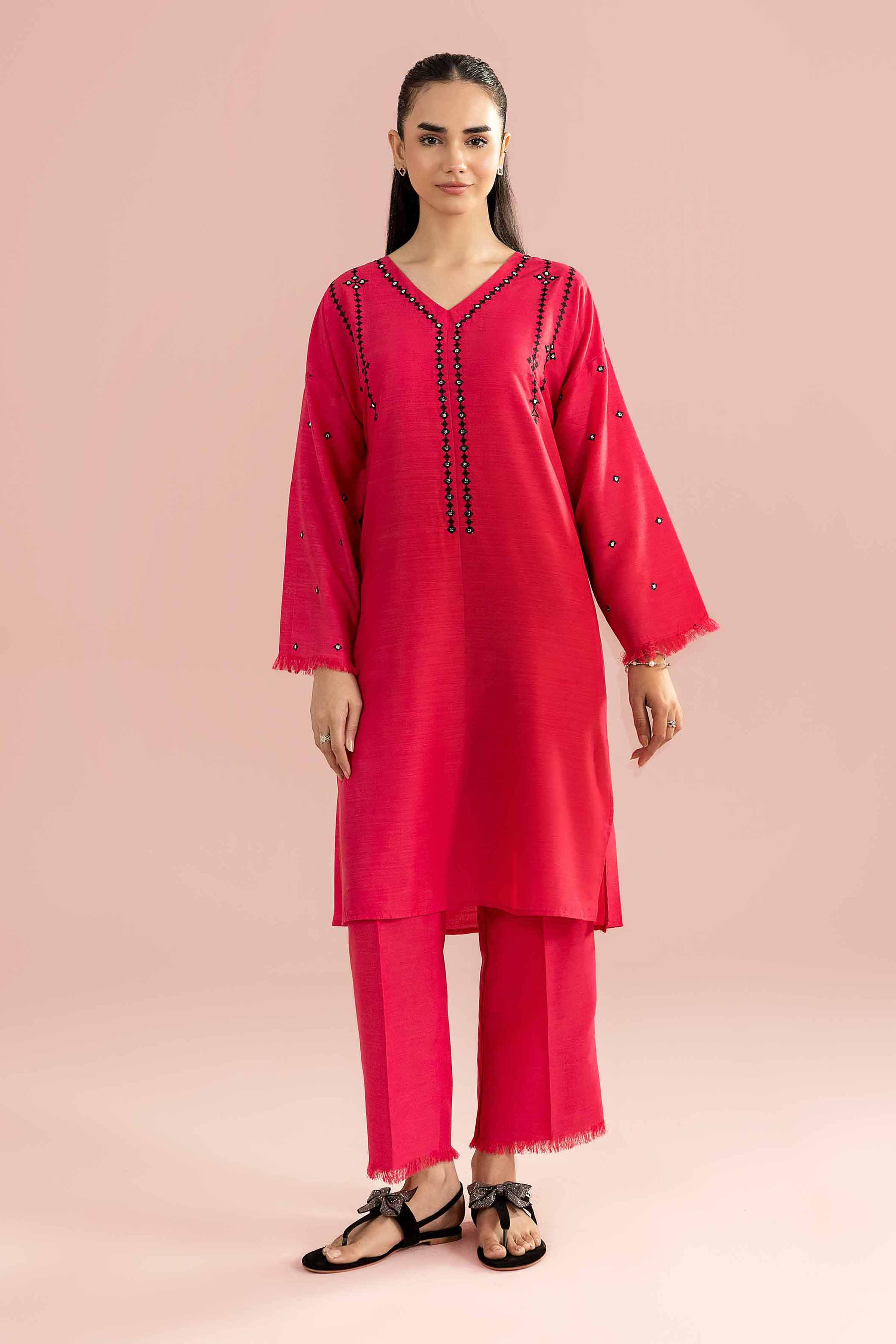 2 Piece - Embroidered Suit - PE26-163 Pink Lawn 2PC Embroidered
