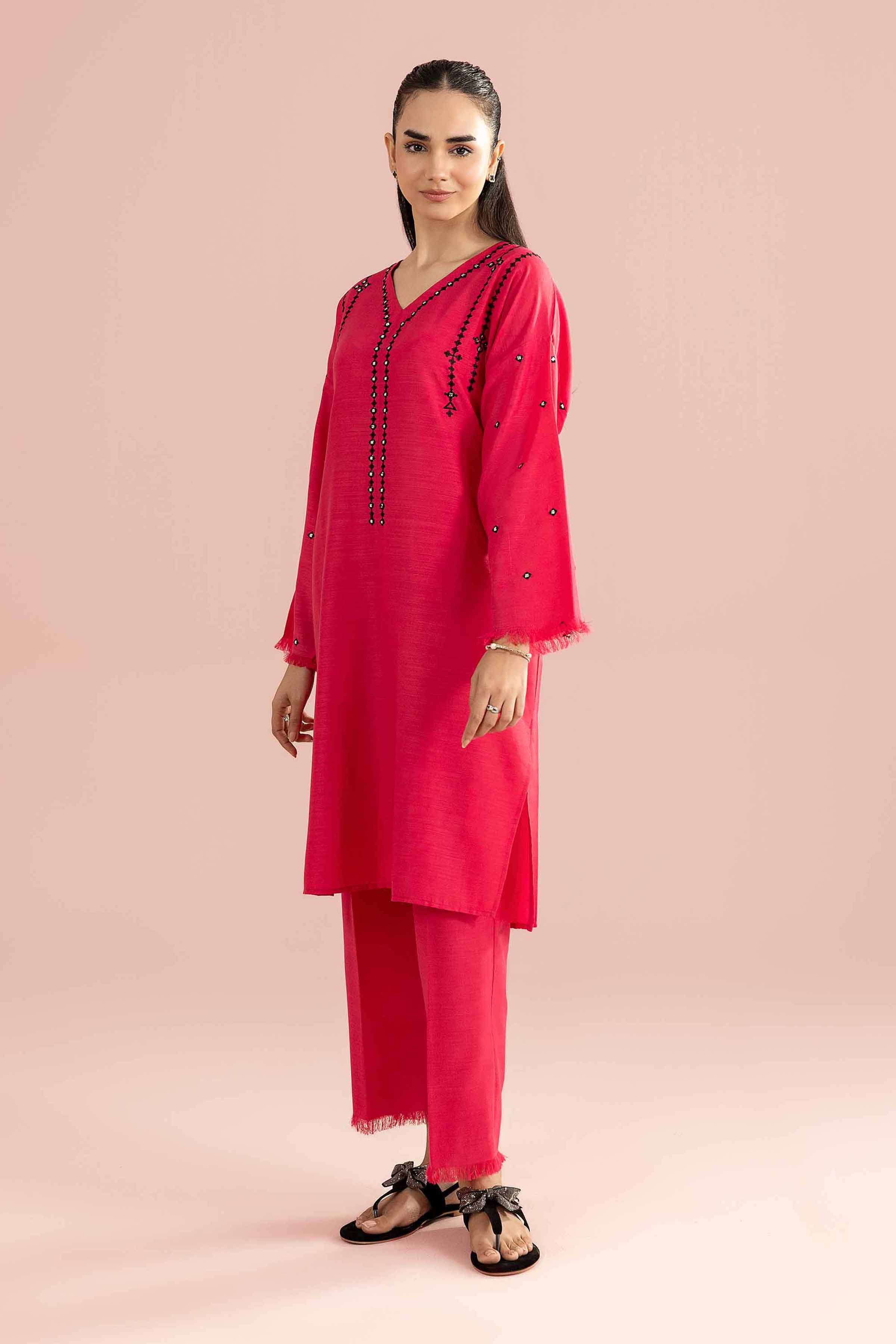 2 Piece - Embroidered Suit - PE26-163 Pink Lawn 2PC Embroidered
