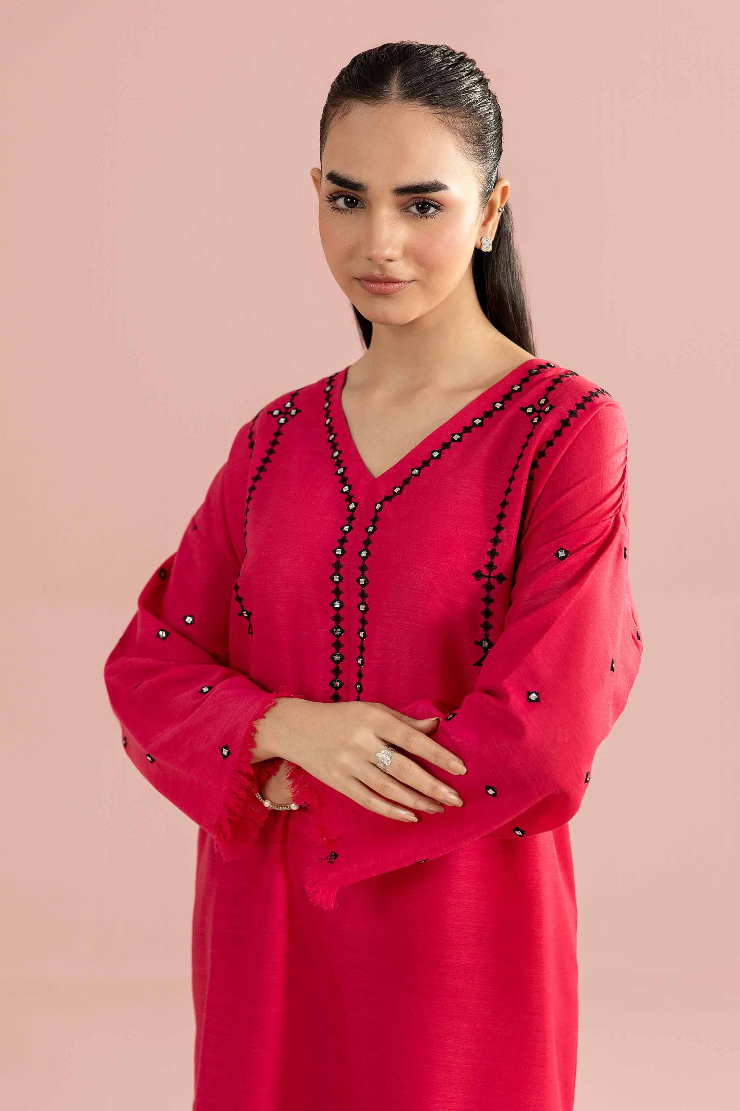 2 Piece - Embroidered Suit - PE26-163 Pink Lawn 2PC Embroidered