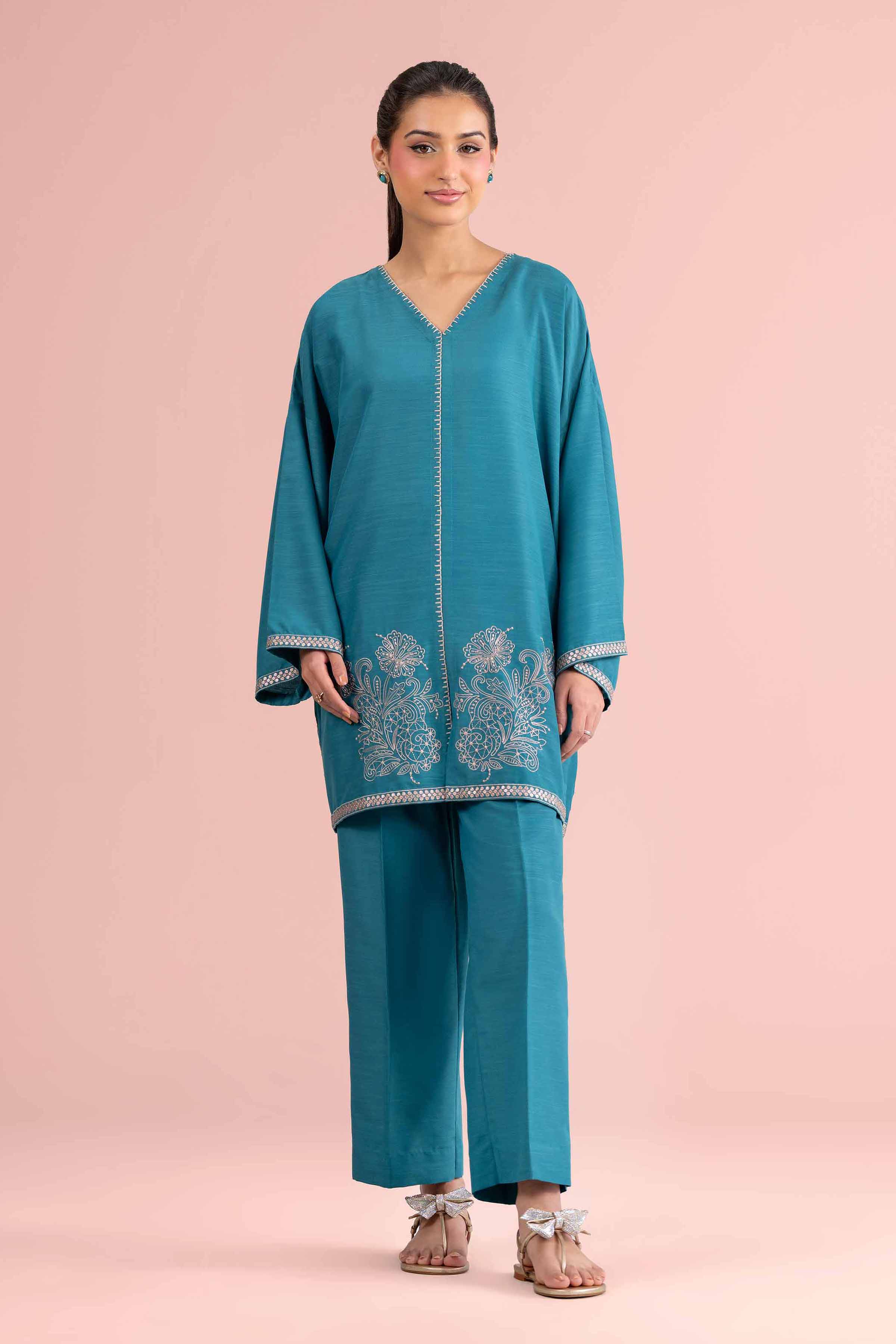 2 Piece - Embroidered Suit - PE26-165