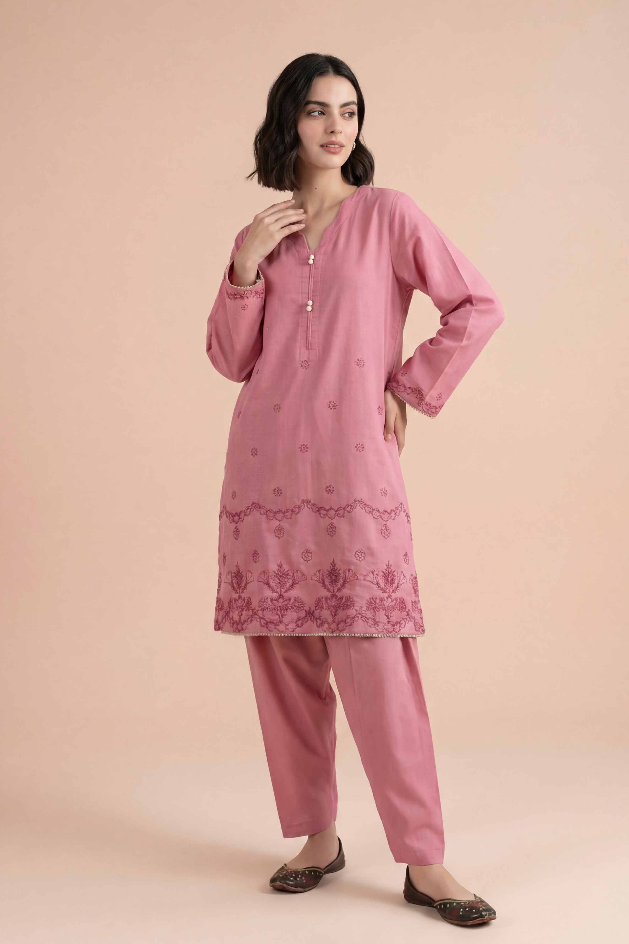 2 Piece - Embroidered Suit - PE26-167