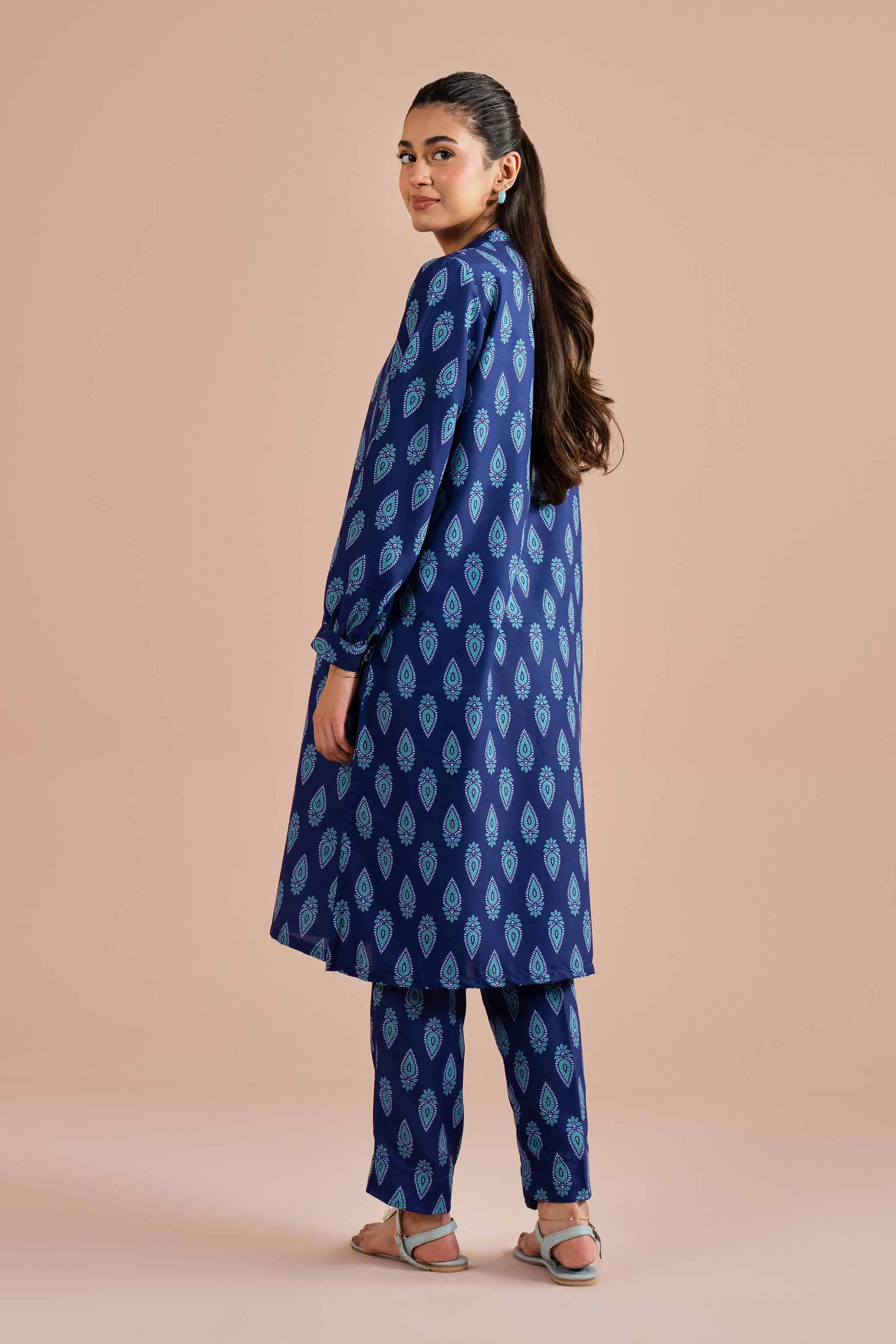 2 Piece - Printed Suit - PE26-17 NishatUAE Blue Lawn 2PC Printed Ready To Wear