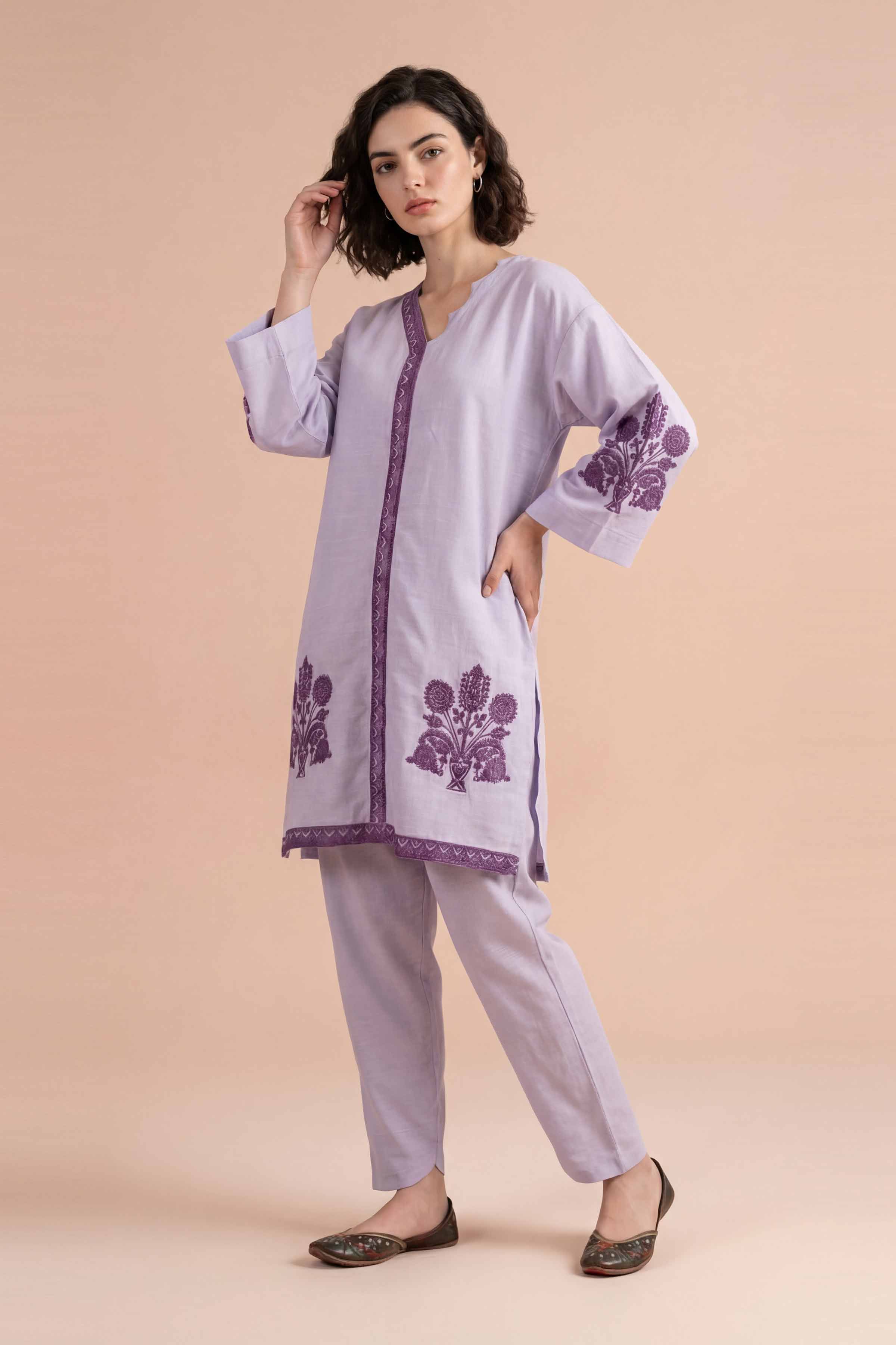 2 Piece - Embroidered Suit - PE26-170