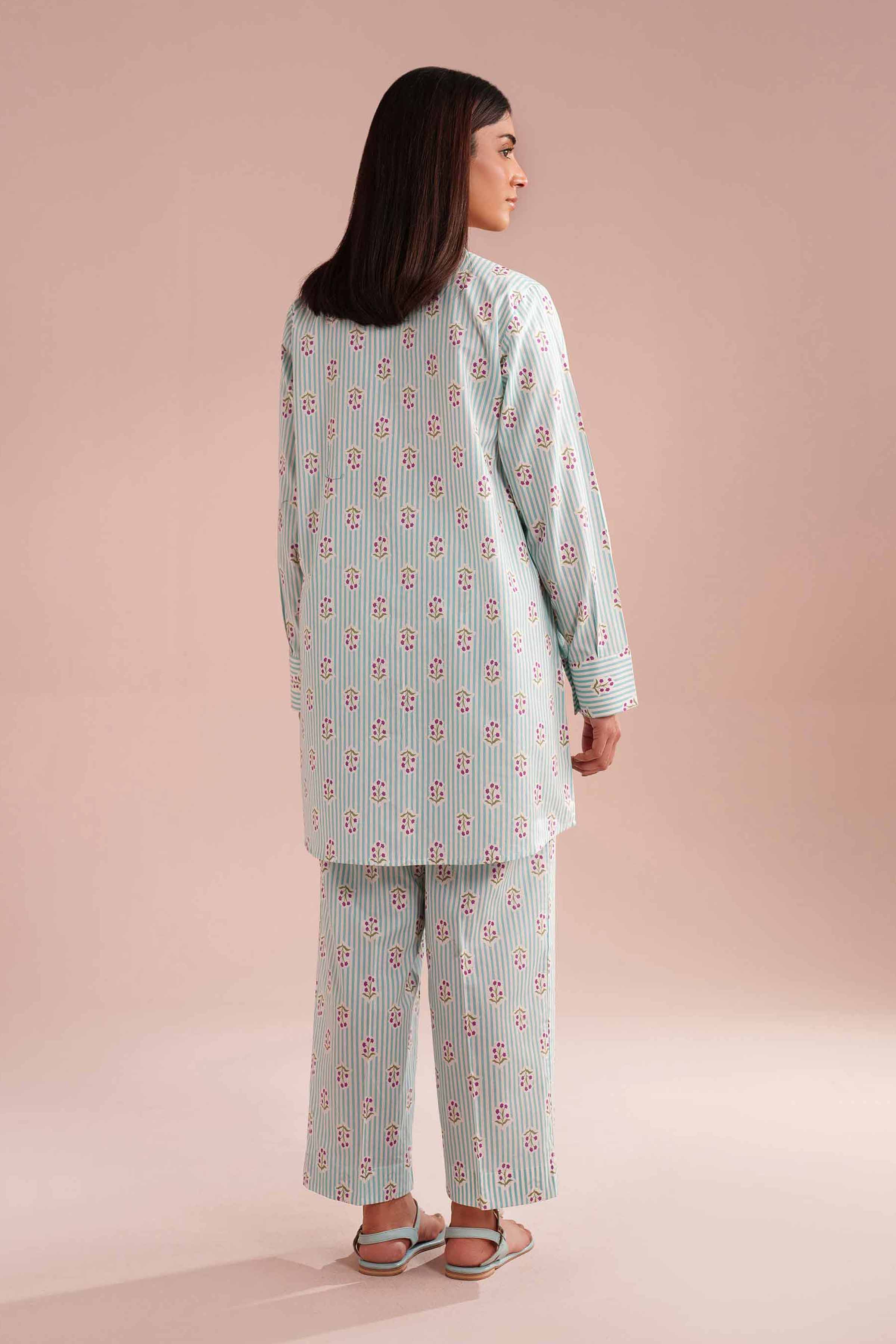 2 Piece - Printed Suit - PE26-183 White Cambric 2PC Printed READY TO WEAR