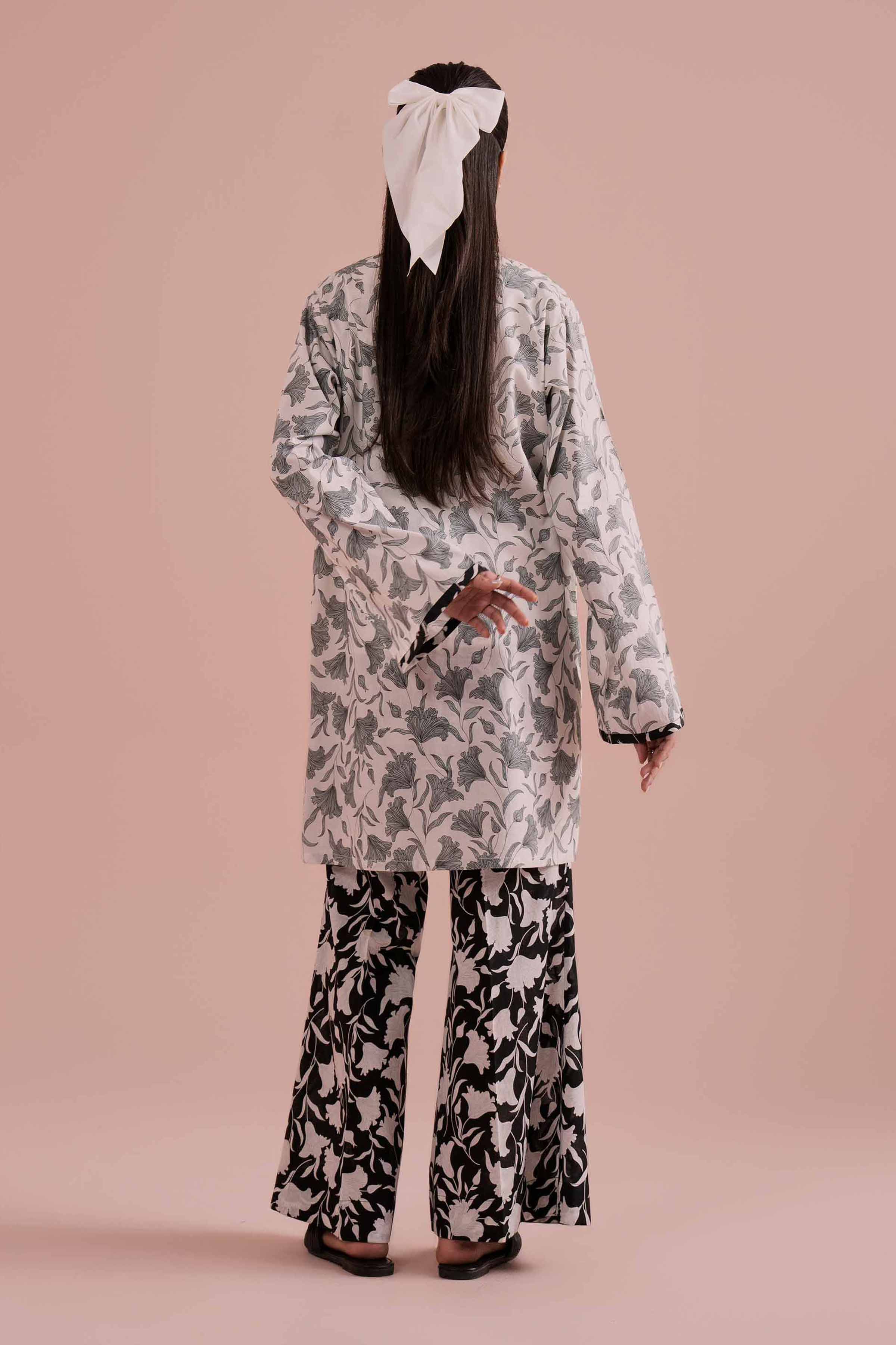 2 Piece - Printed Suit - PE26-191 White Cambric 2PC Printed READY TO WEAR