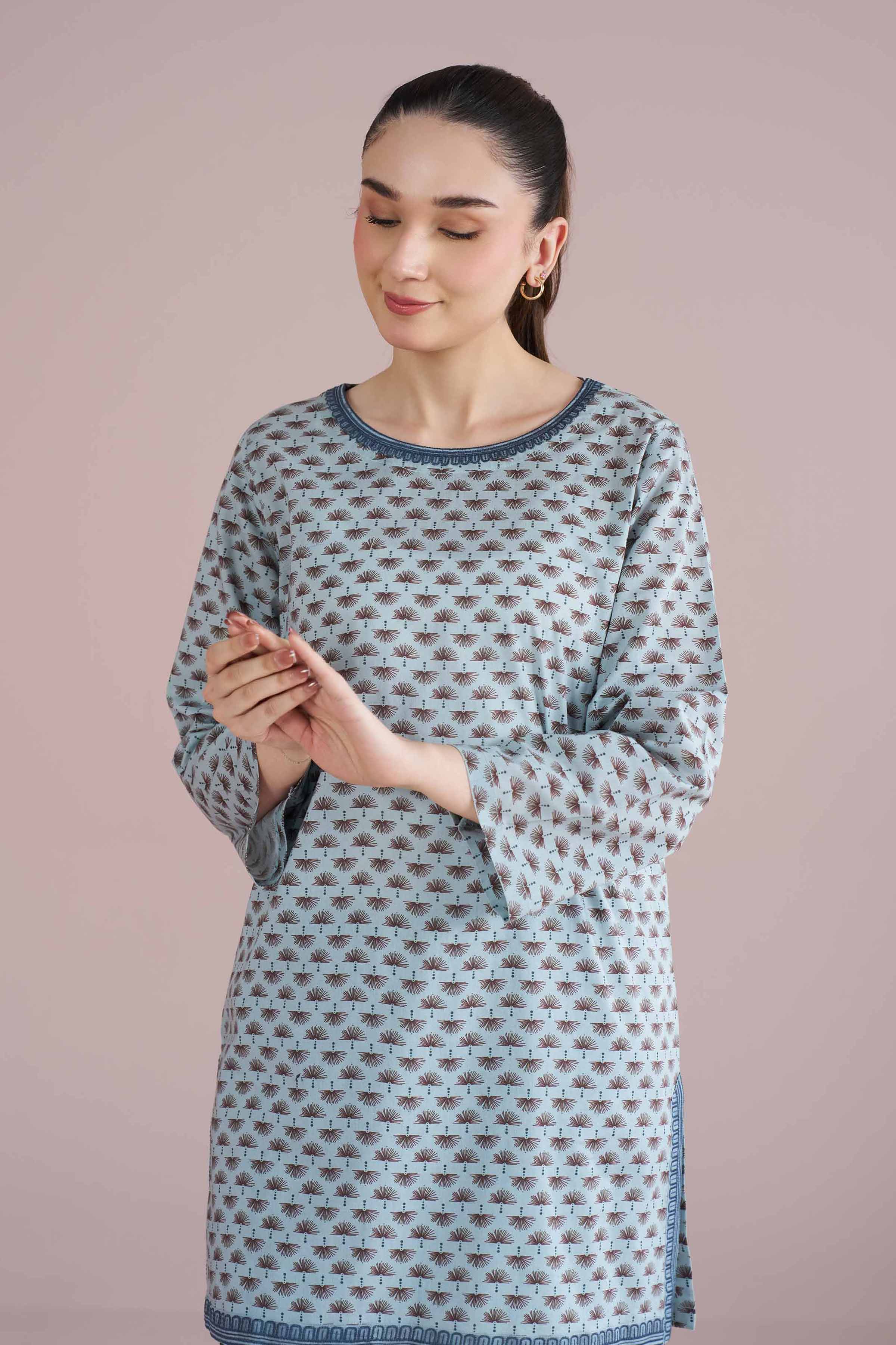 2 Piece - Printed Embroidered Suit - PE26-202 Grey Cambric 2PC Embroidered READY TO WEAR