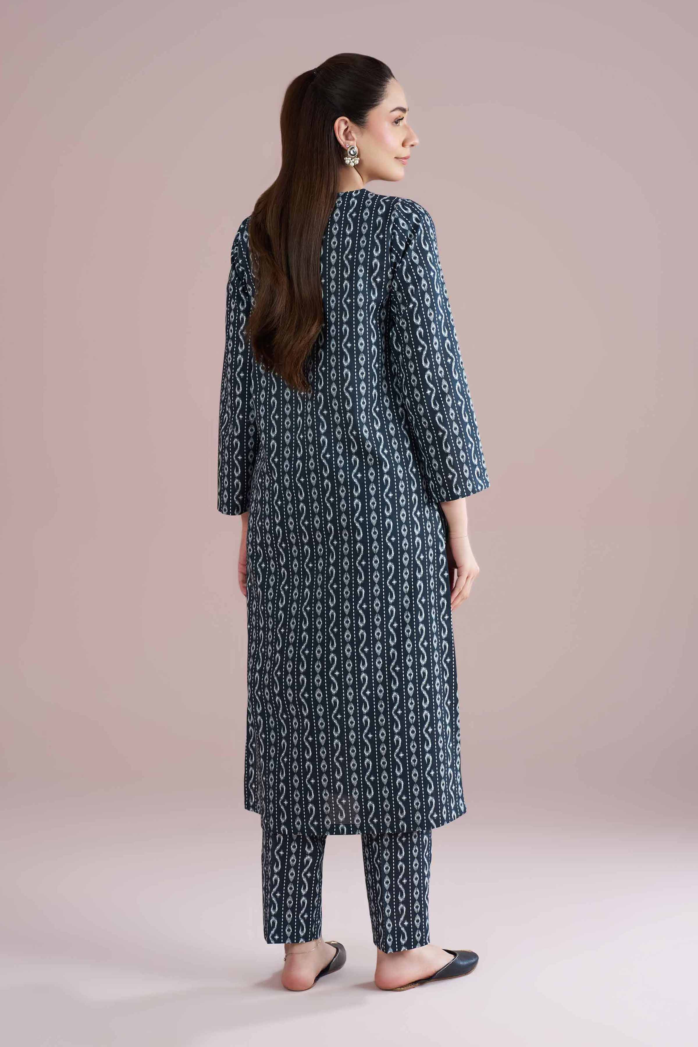 2 Piece - Printed Embroidered Suit - PE26-207 Black Cambric 2PC Embroidered READY TO WEAR