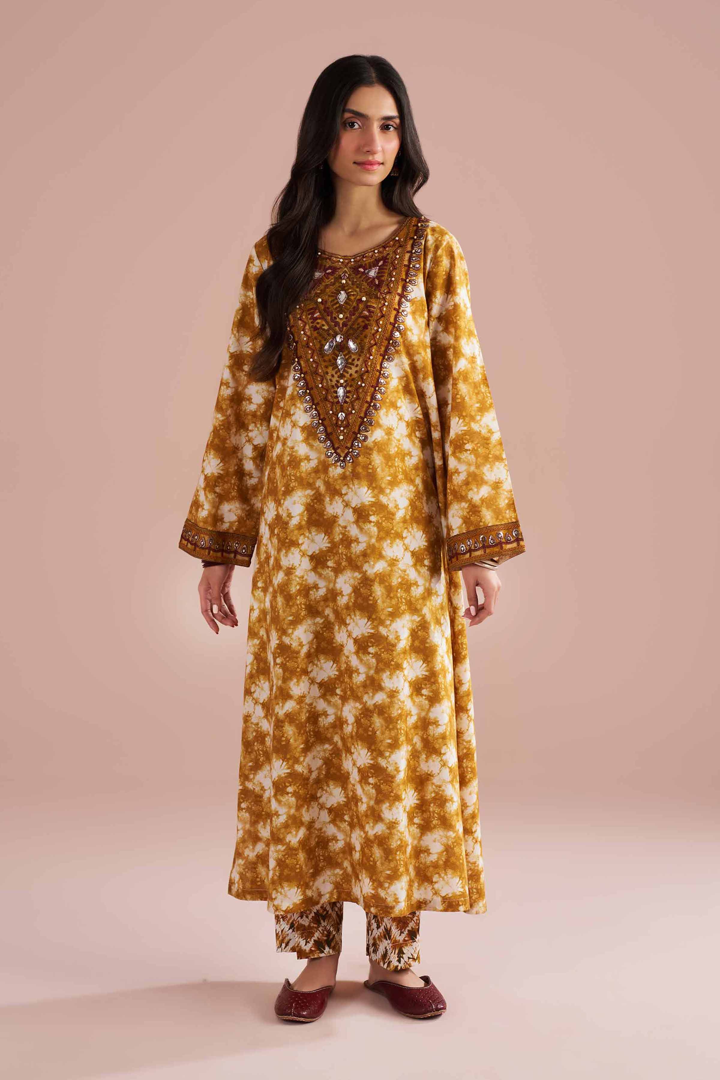 2 Piece - Printed Embroidered Suit - PE26-251 Yellow Lawn 2PC Embroidered READY TO WEAR