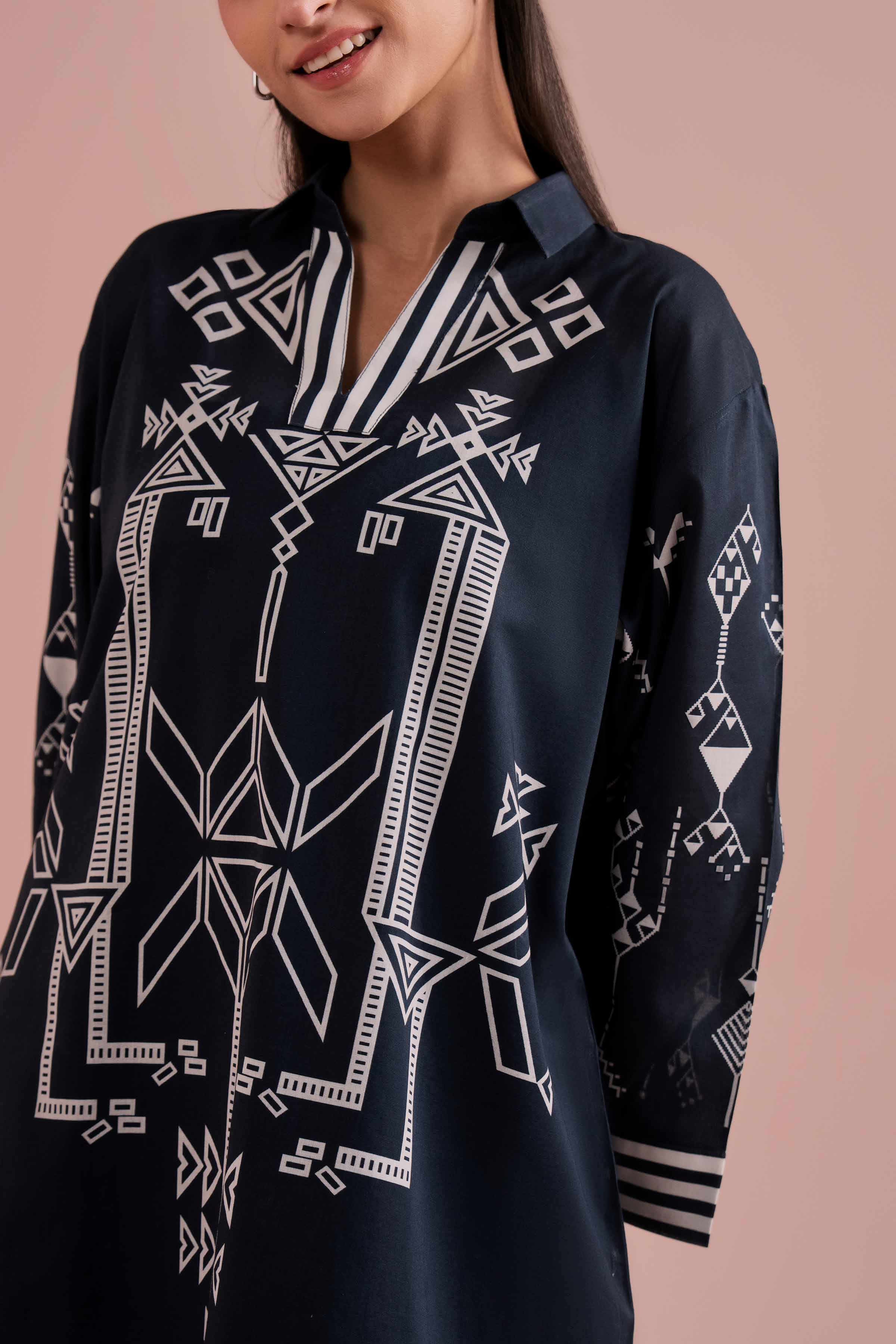 2 Piece - Printed Suit - PE26-263 Blue Lawn 2PC Printed READY TO WEAR