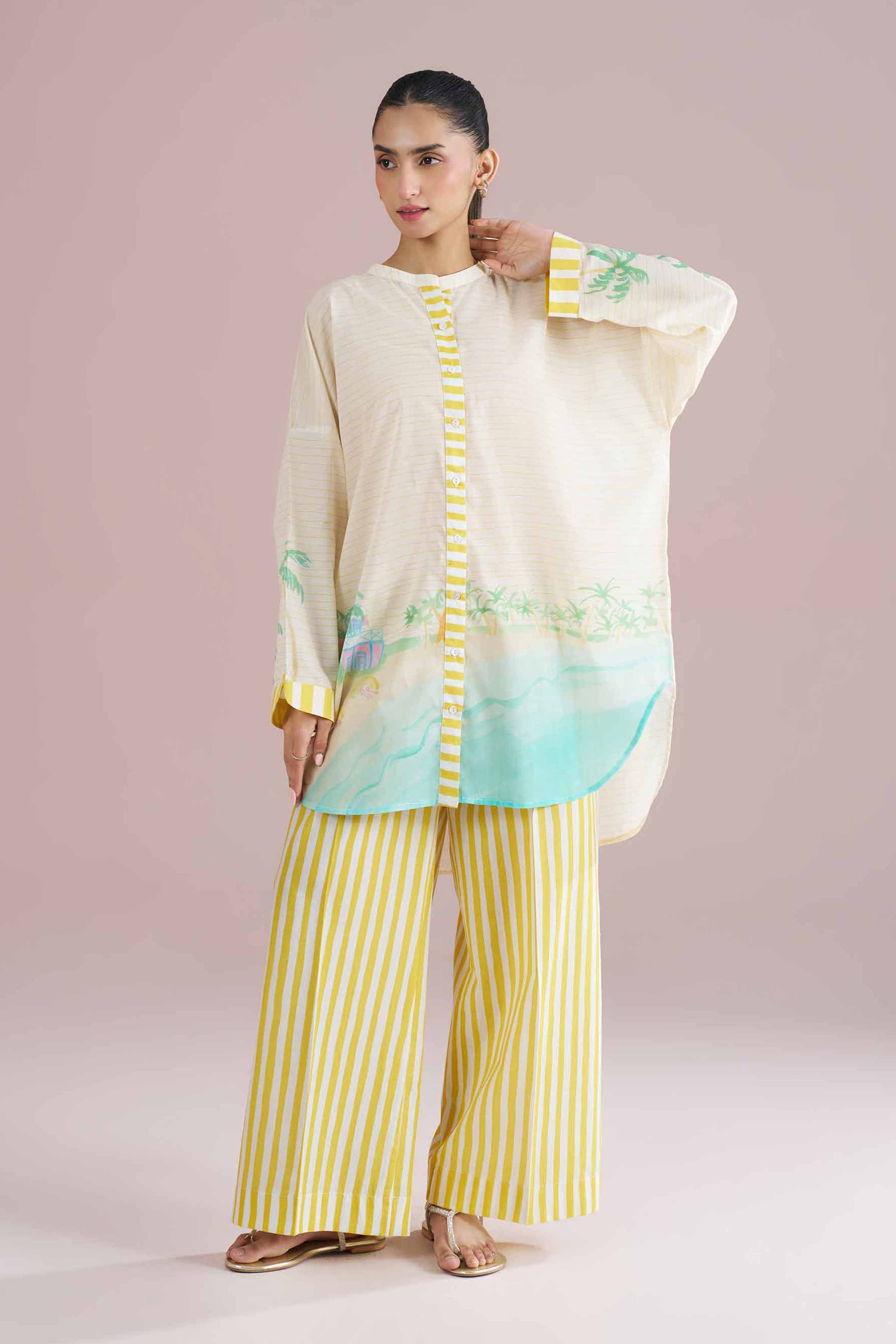 2 Piece - Printed Suit - PE26-264 Beige Lawn 2PC Printed READY TO WEAR