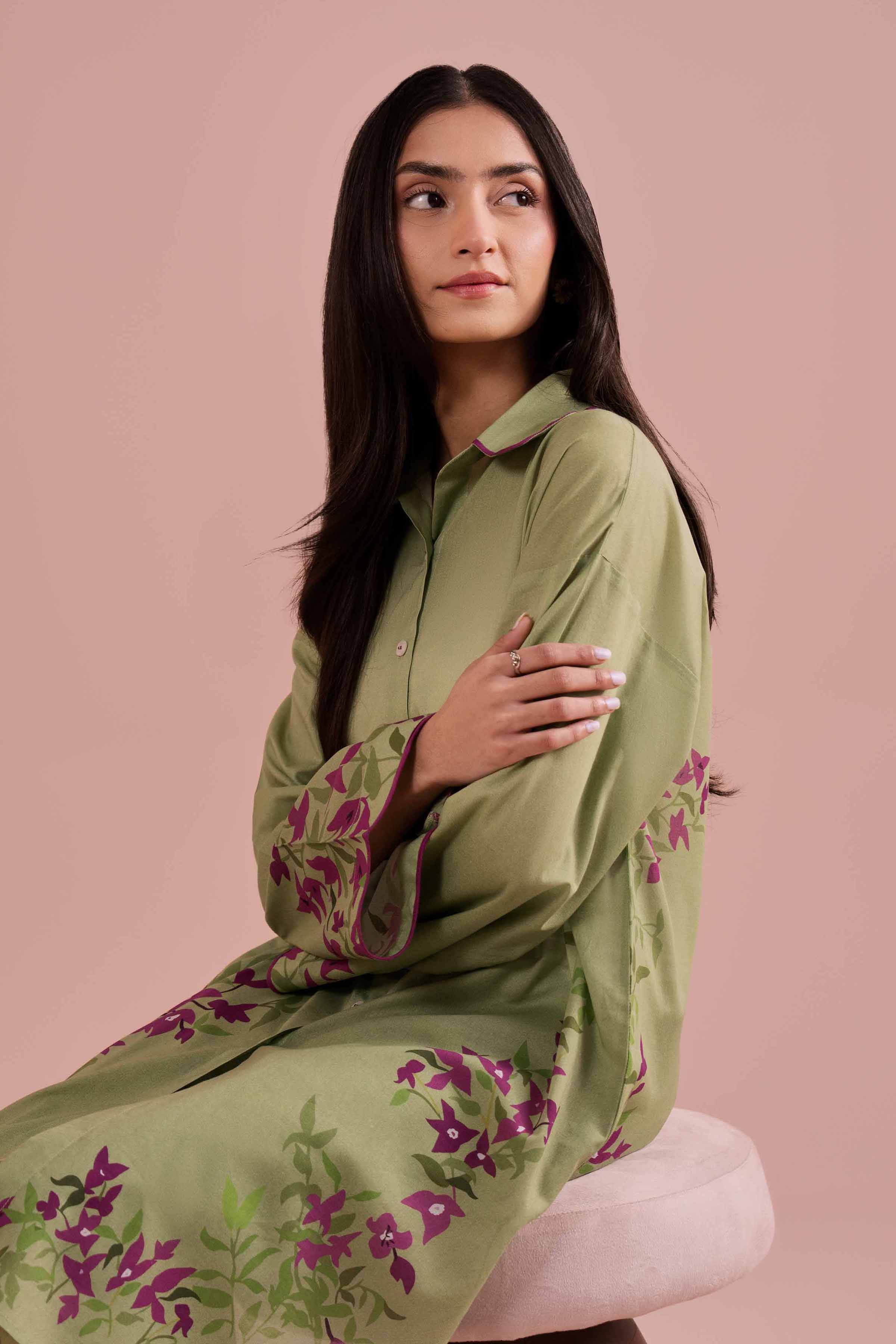 2 Piece - Printed Suit - PE26-265 Green Lawn 2PC Printed READY TO WEAR