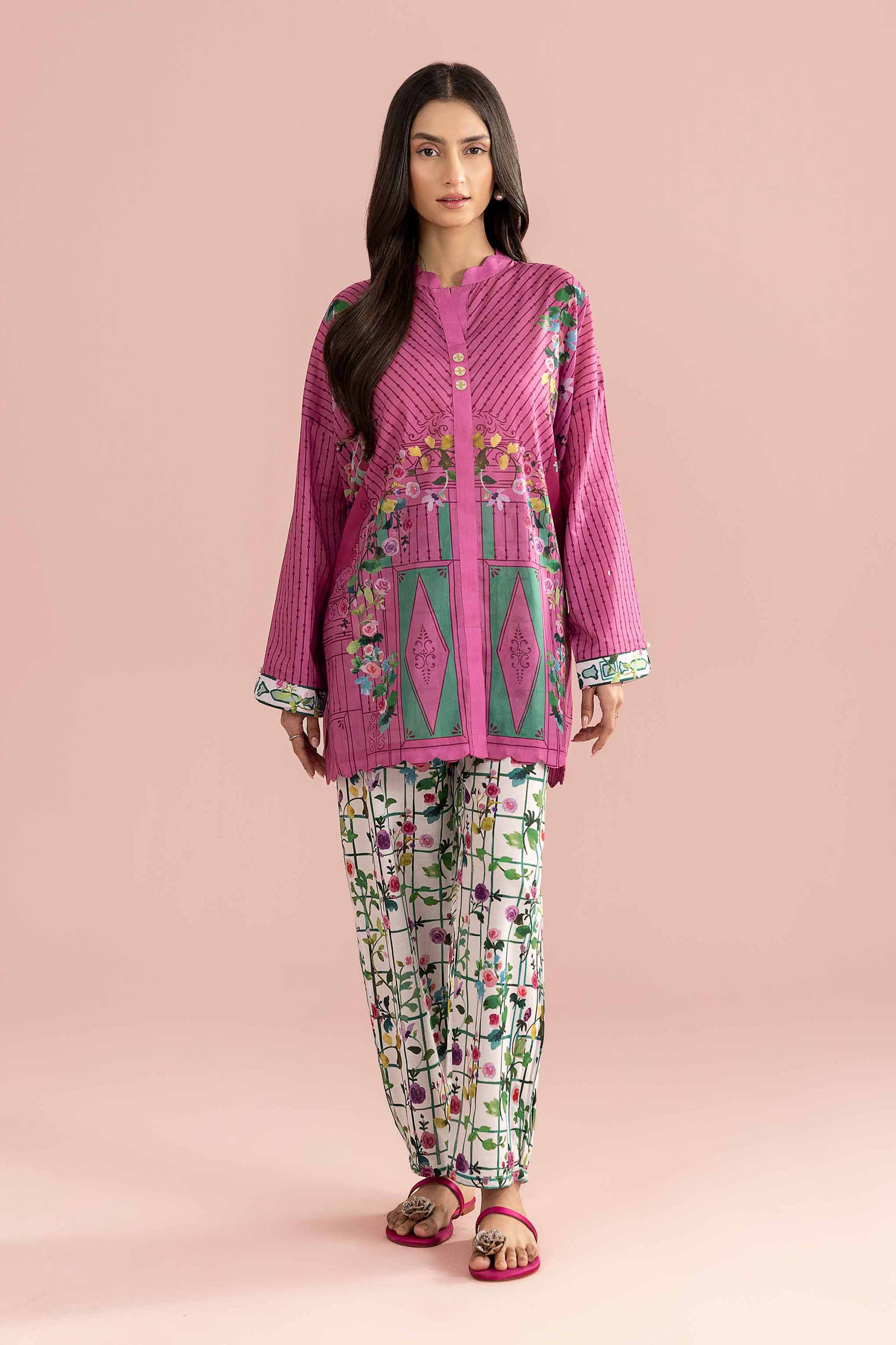 2 Piece - Printed Suit - PE26-266 pink  Lawn 2PC Printed READY TO WEAR