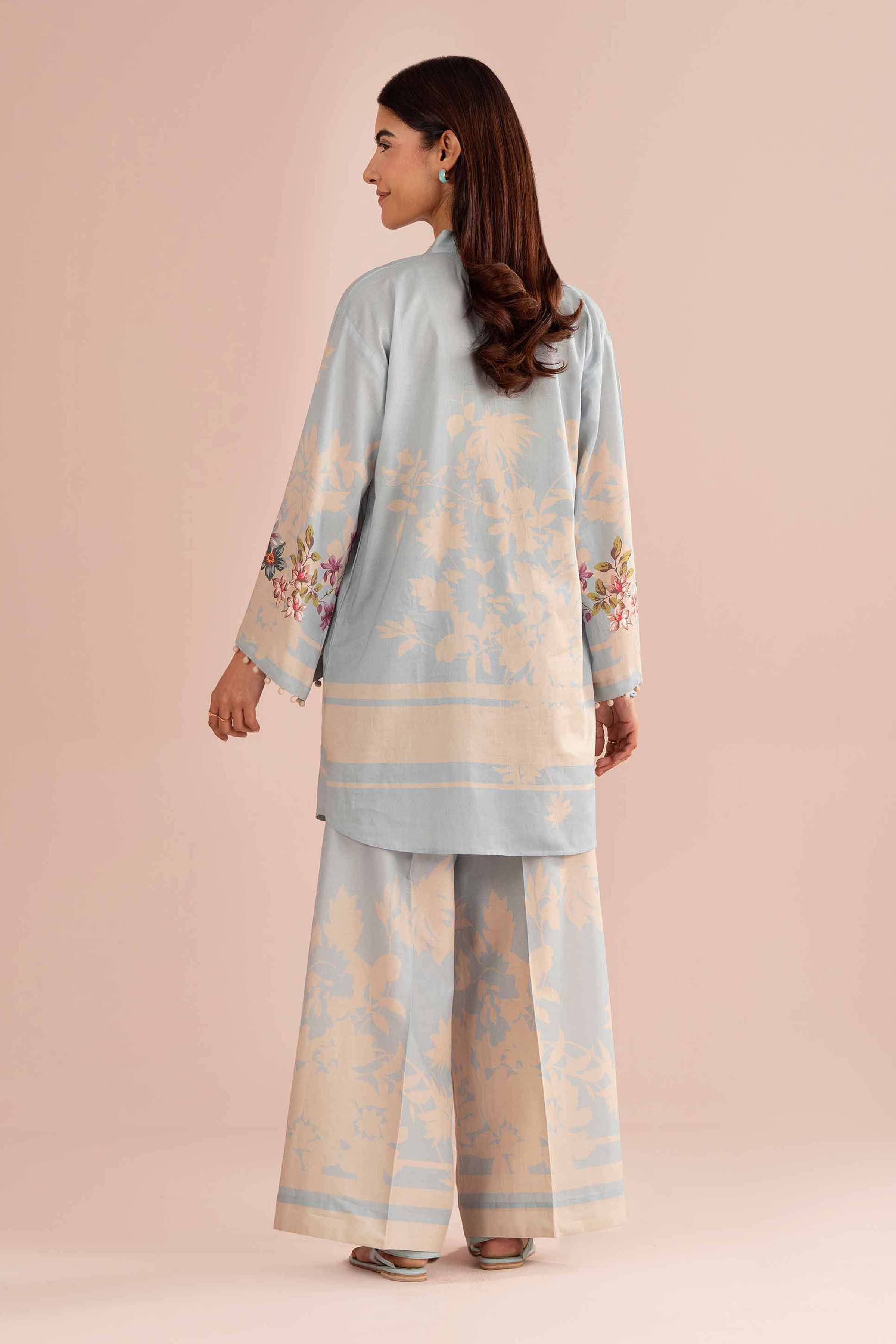 2 Piece - Printed Suit - PE26-270 Blue Lawn 2PC Printed READY TO WEAR